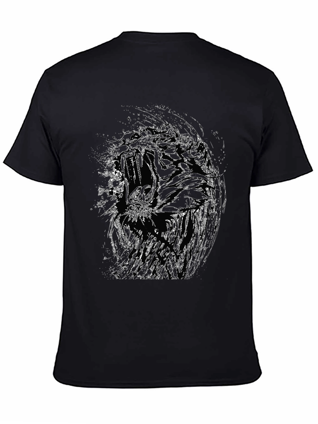 Distressed Tiger Graphic Black Tee