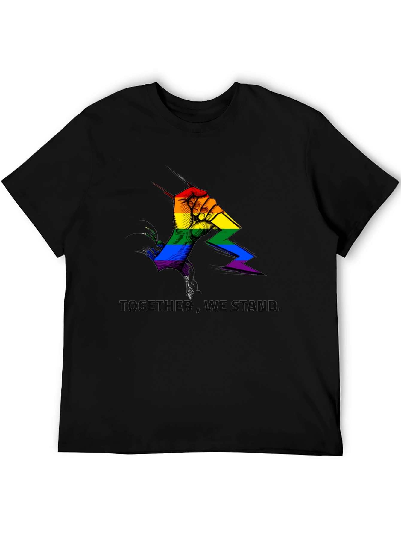 Pride Rainbow Fist Graphic Tee - Together We Stand