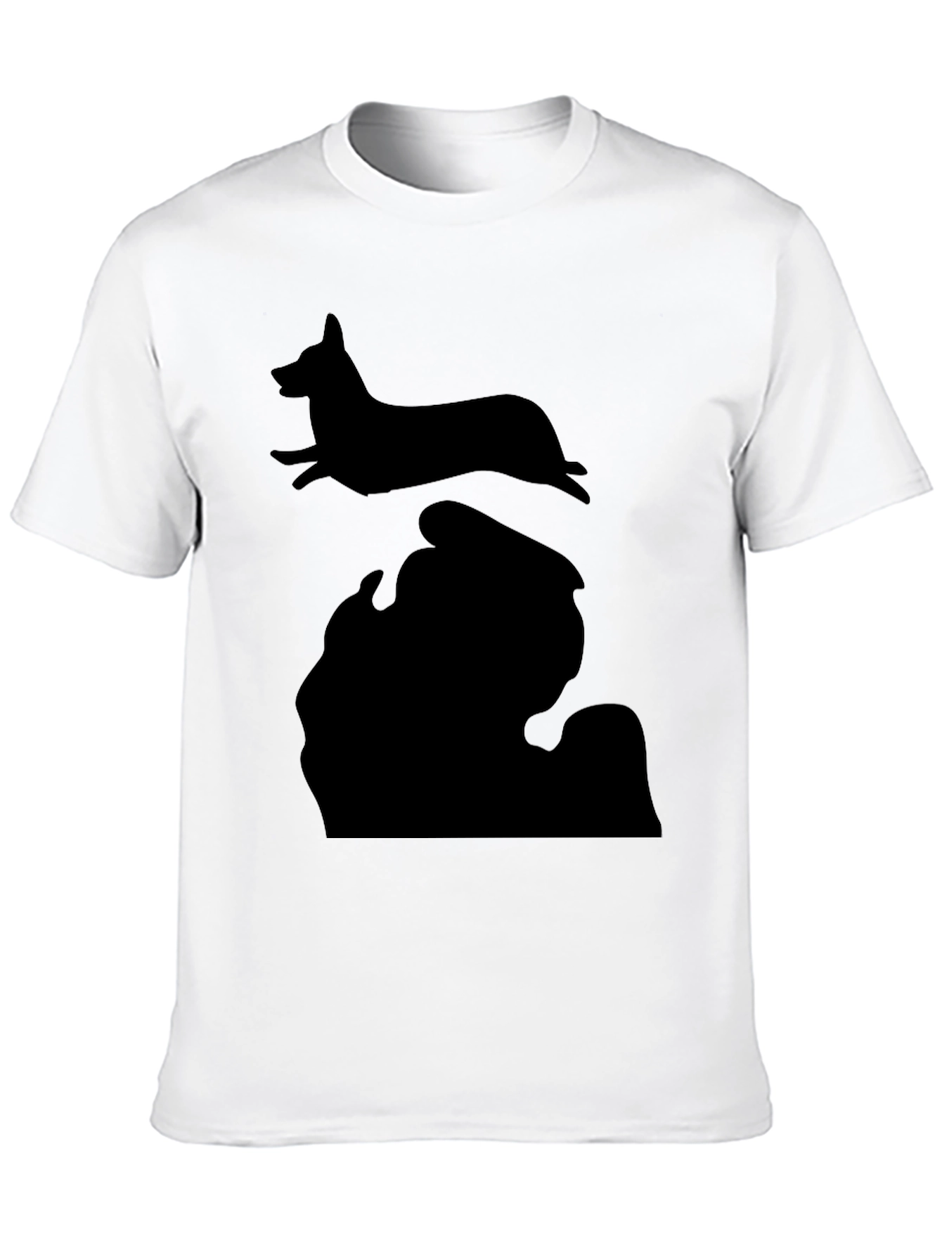 Michigan Dog Silhouette Black T-Shirt