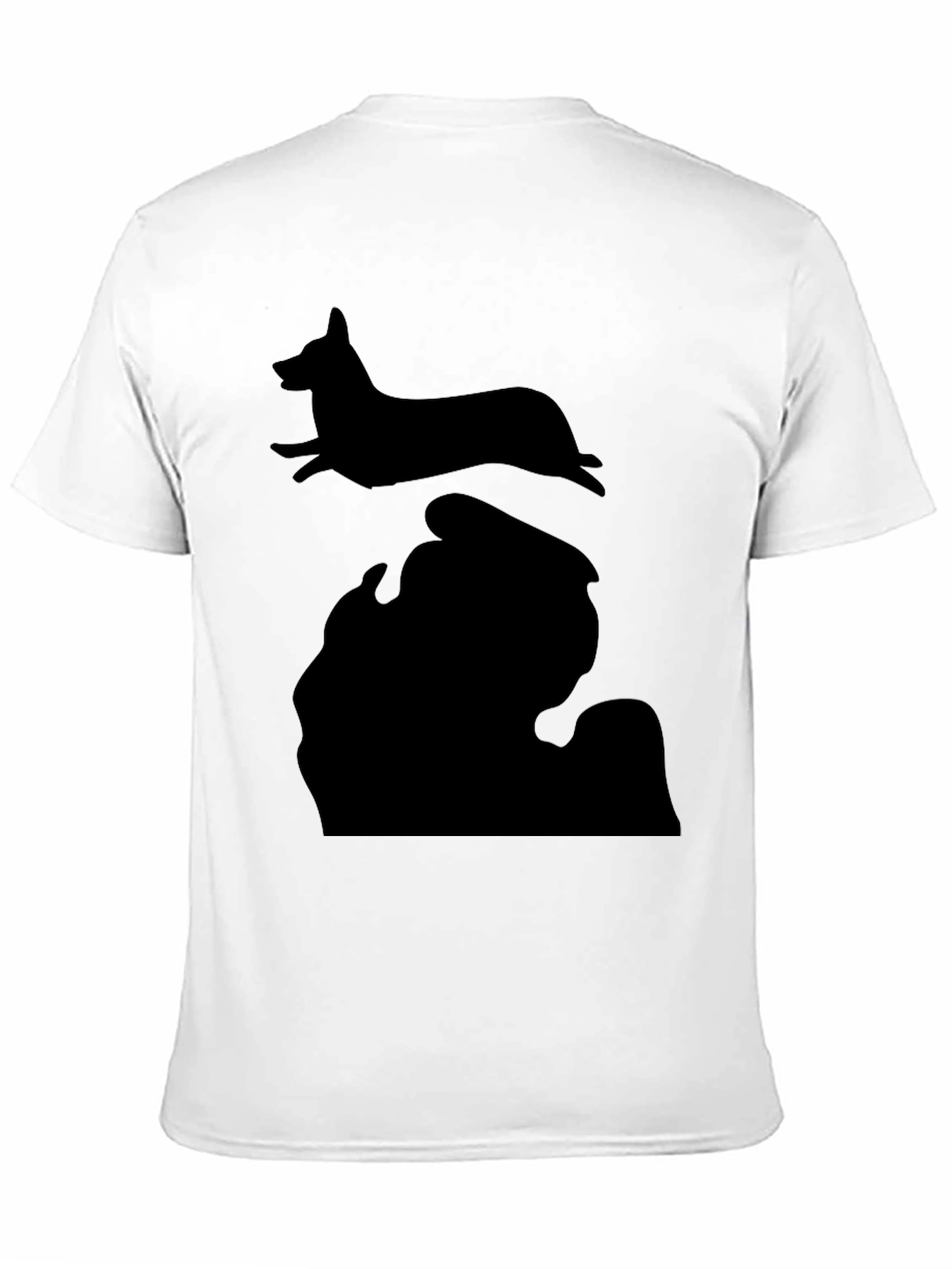 Michigan Dog Silhouette Black T-Shirt