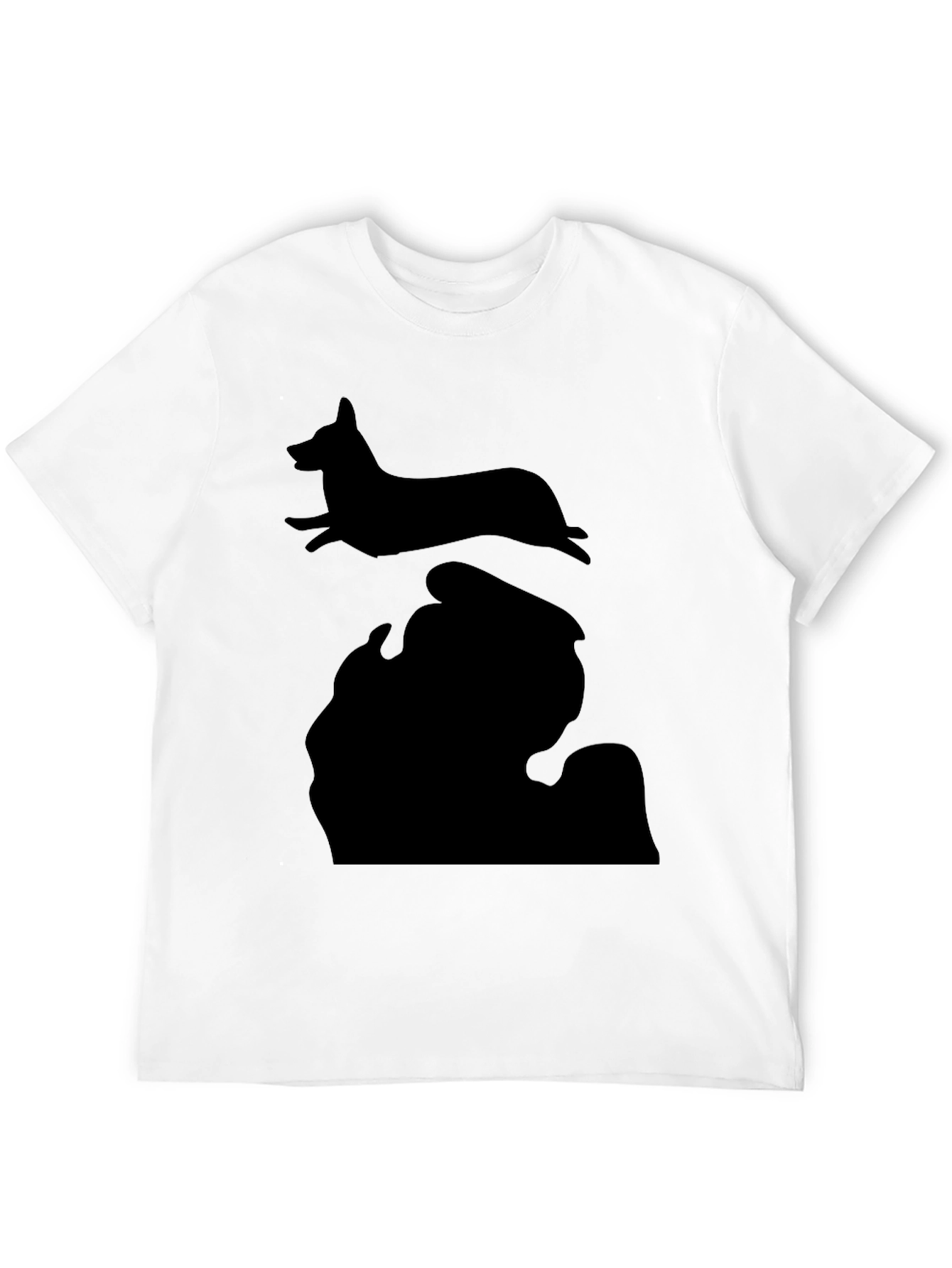 Michigan Dog Silhouette Black T-Shirt