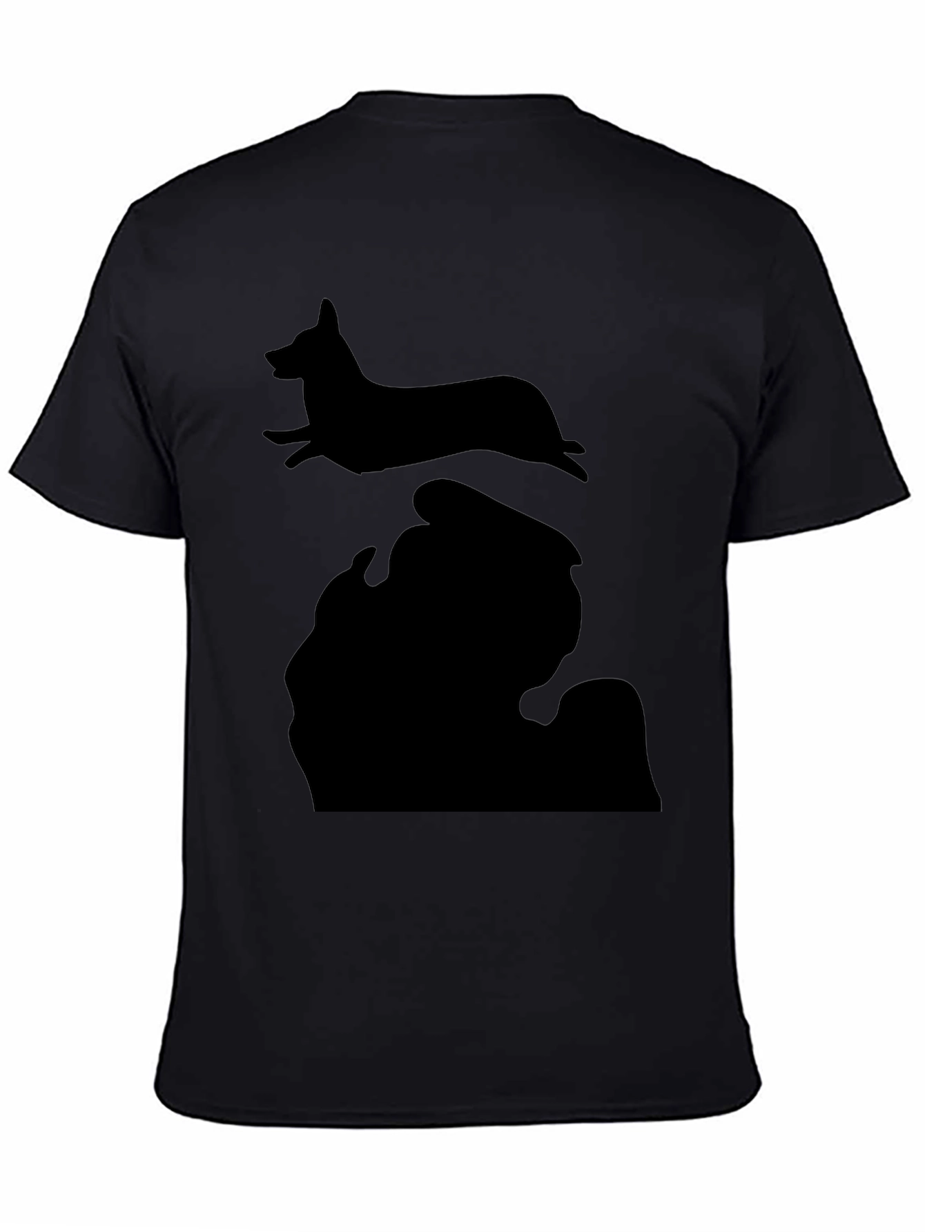 Michigan Dog Silhouette Black T-Shirt