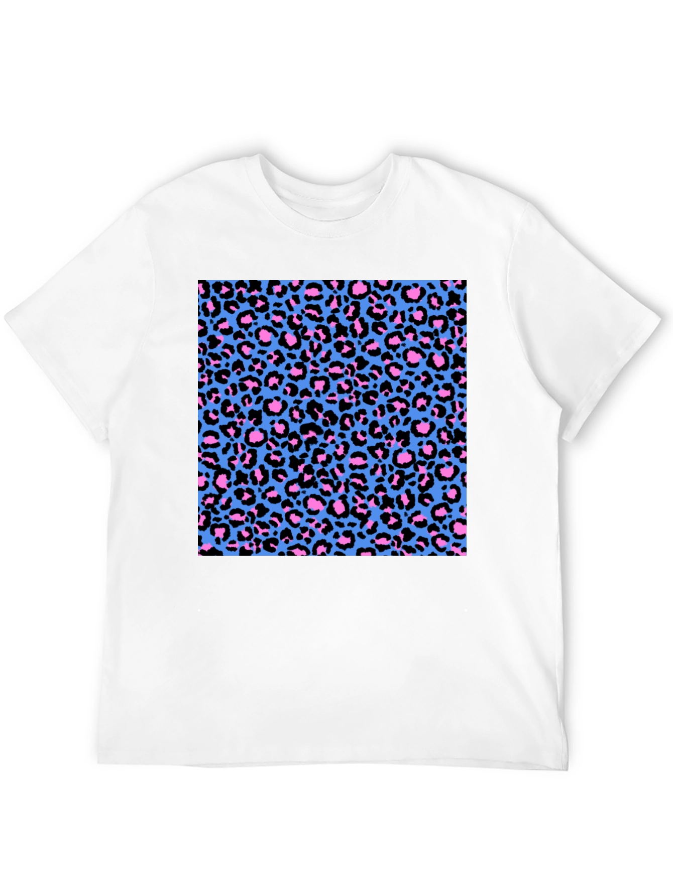 Leopard Print Tee - Black with Bright Pattern