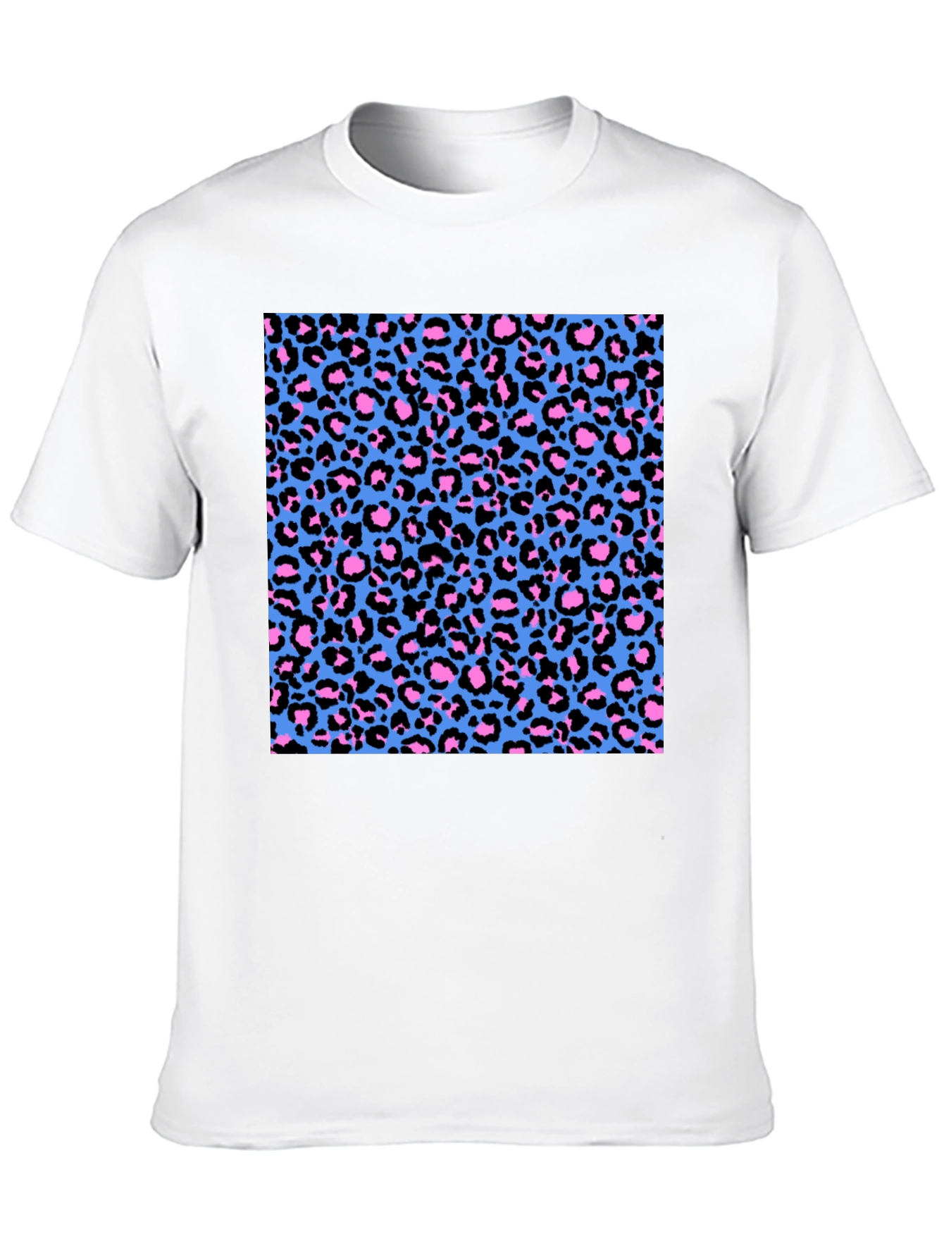 Leopard Print Tee - Black with Bright Pattern