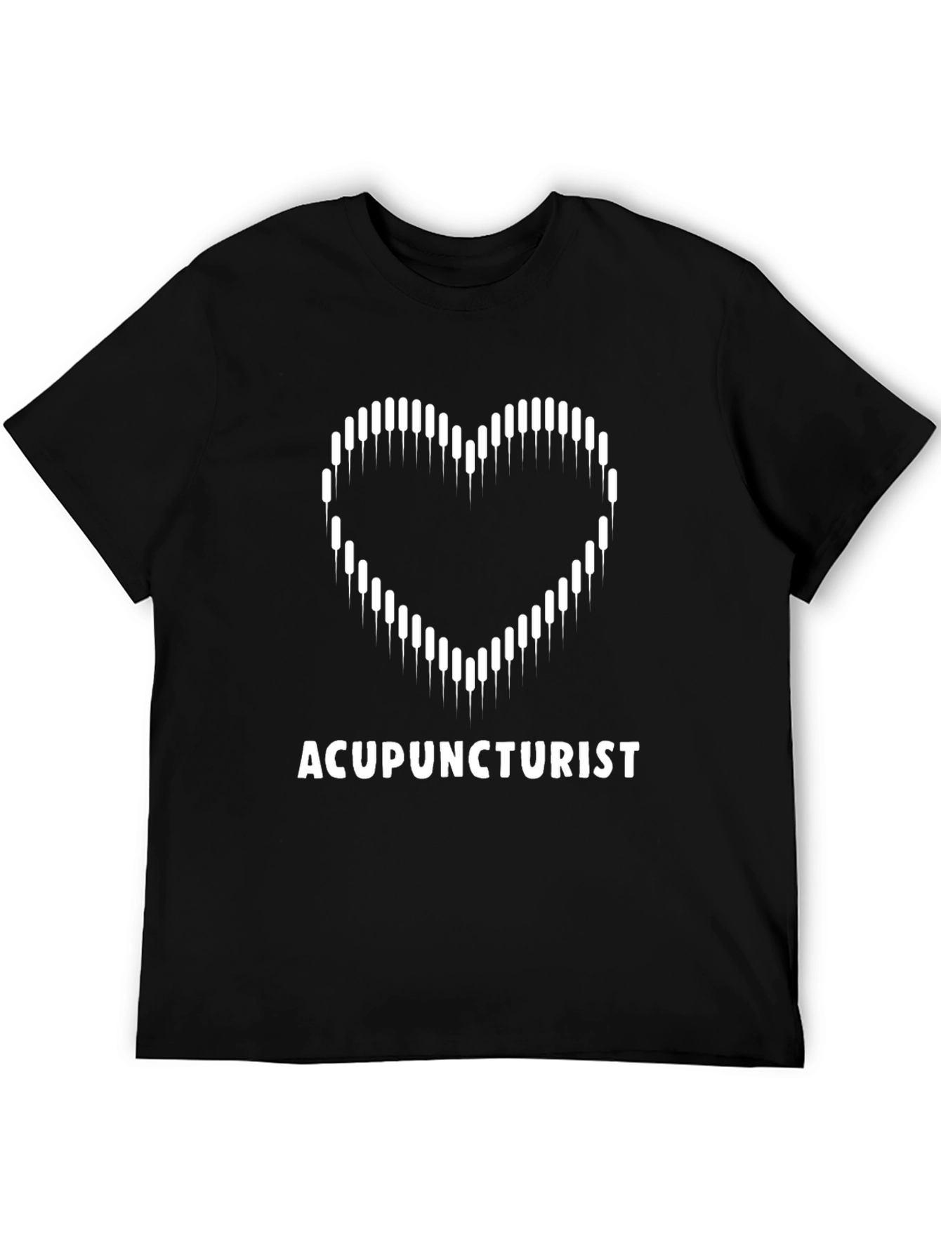 Acupuncturist Heart T-Shirt - Black Cotton Tee