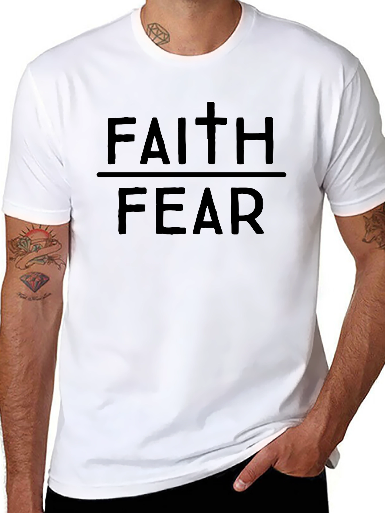 Faith Over Fear T-Shirt - Classic Religious Tee