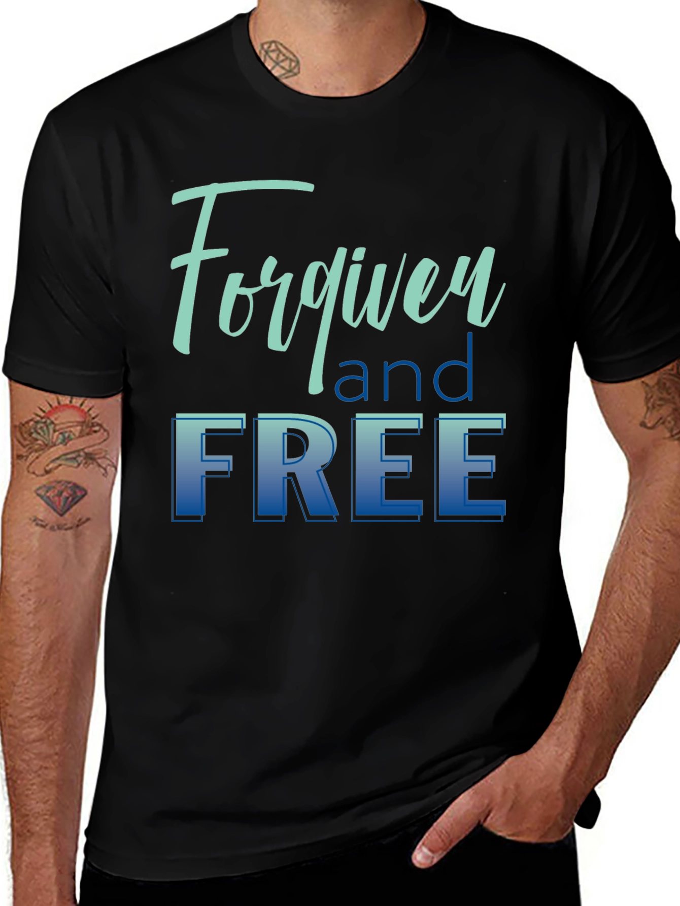 Forgiven and Free Black Graphic T-Shirt