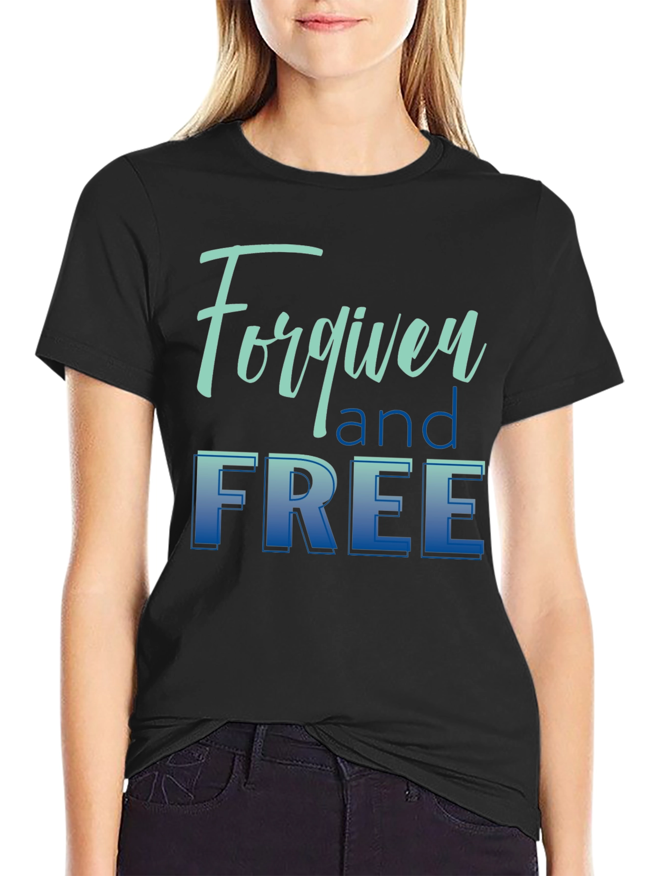 Forgiven and Free Black Graphic T-Shirt