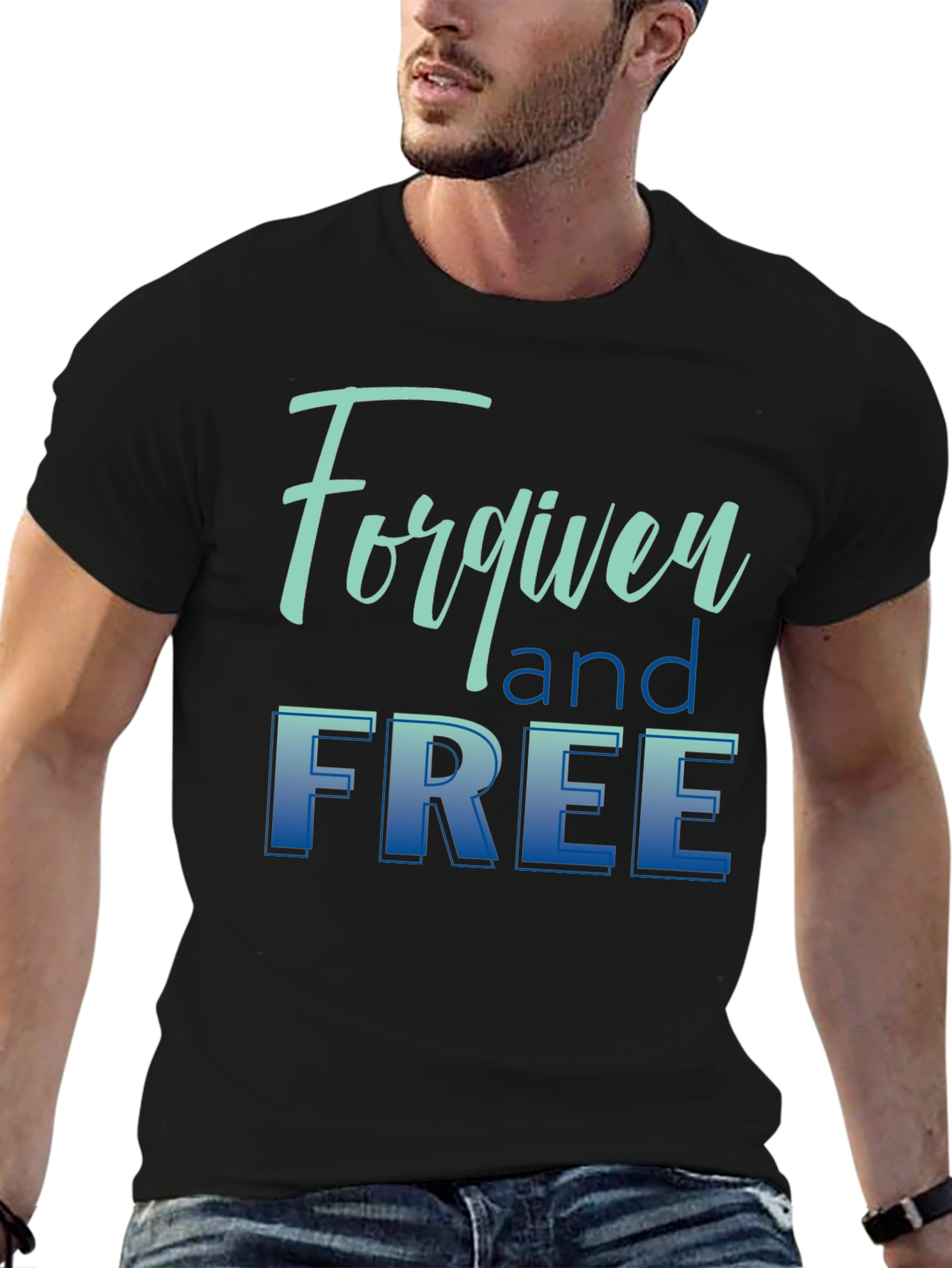 Forgiven and Free Black Graphic T-Shirt