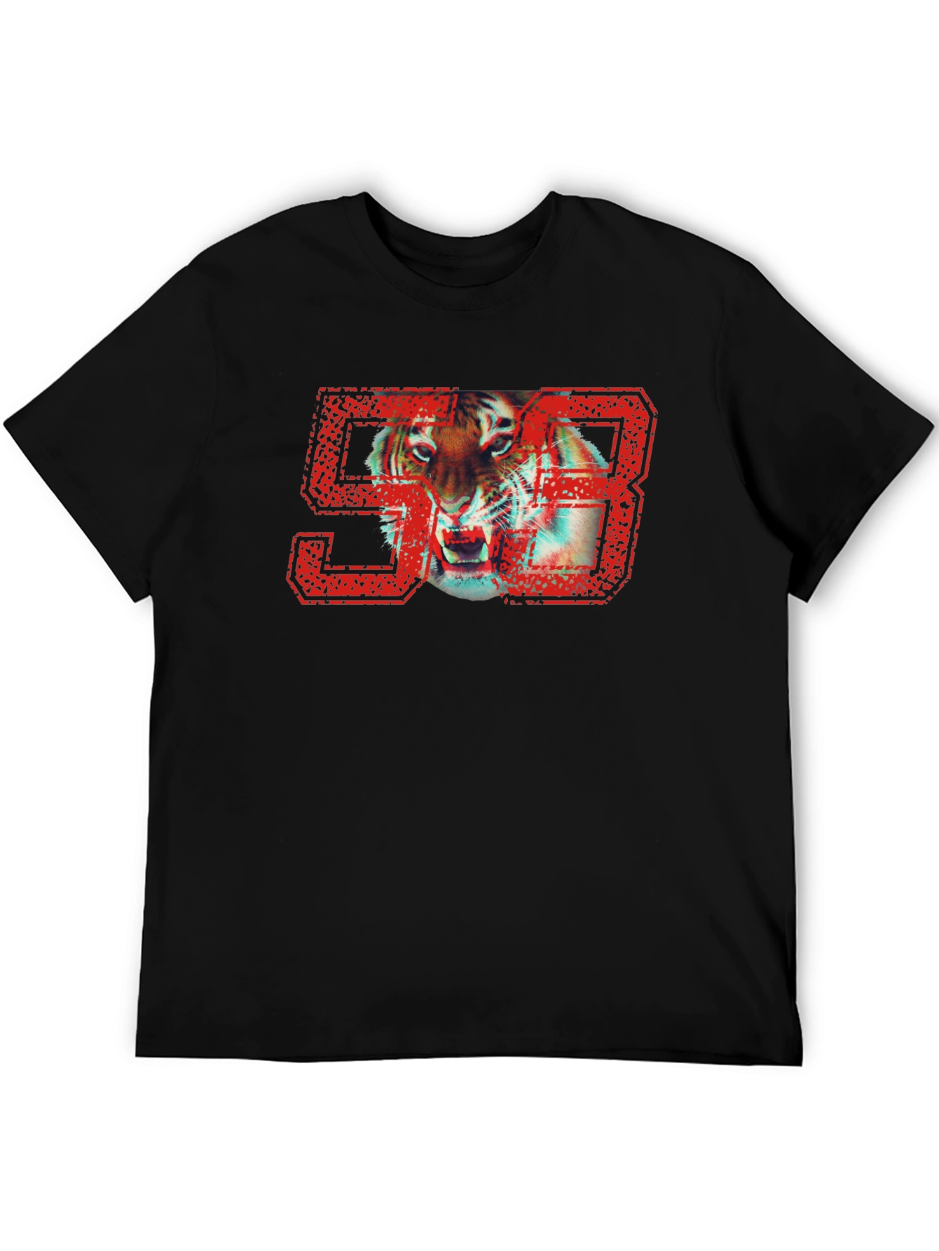 Tiger 93 Graphic Print Black T-Shirt