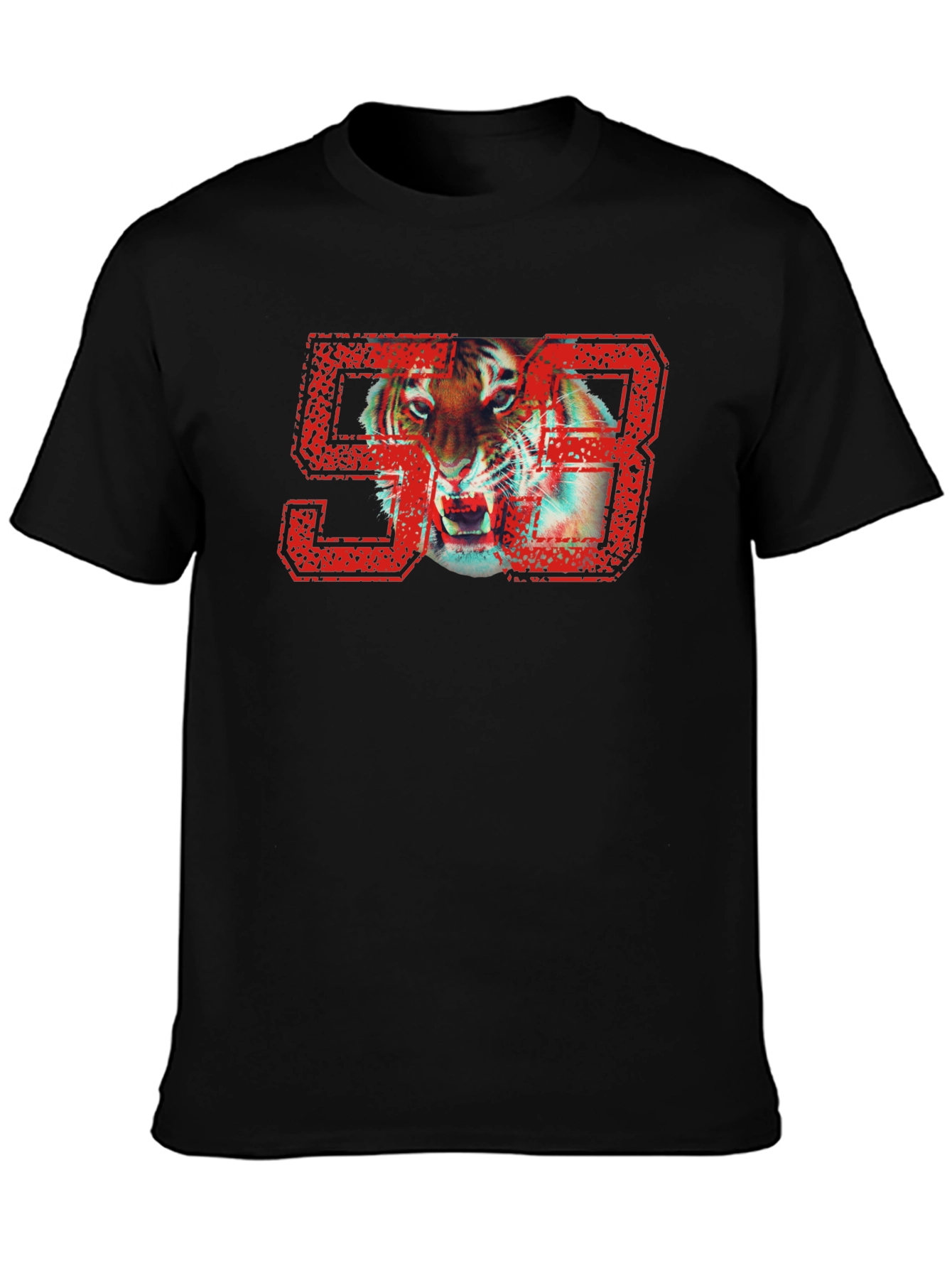 Tiger 93 Graphic Print Black T-Shirt