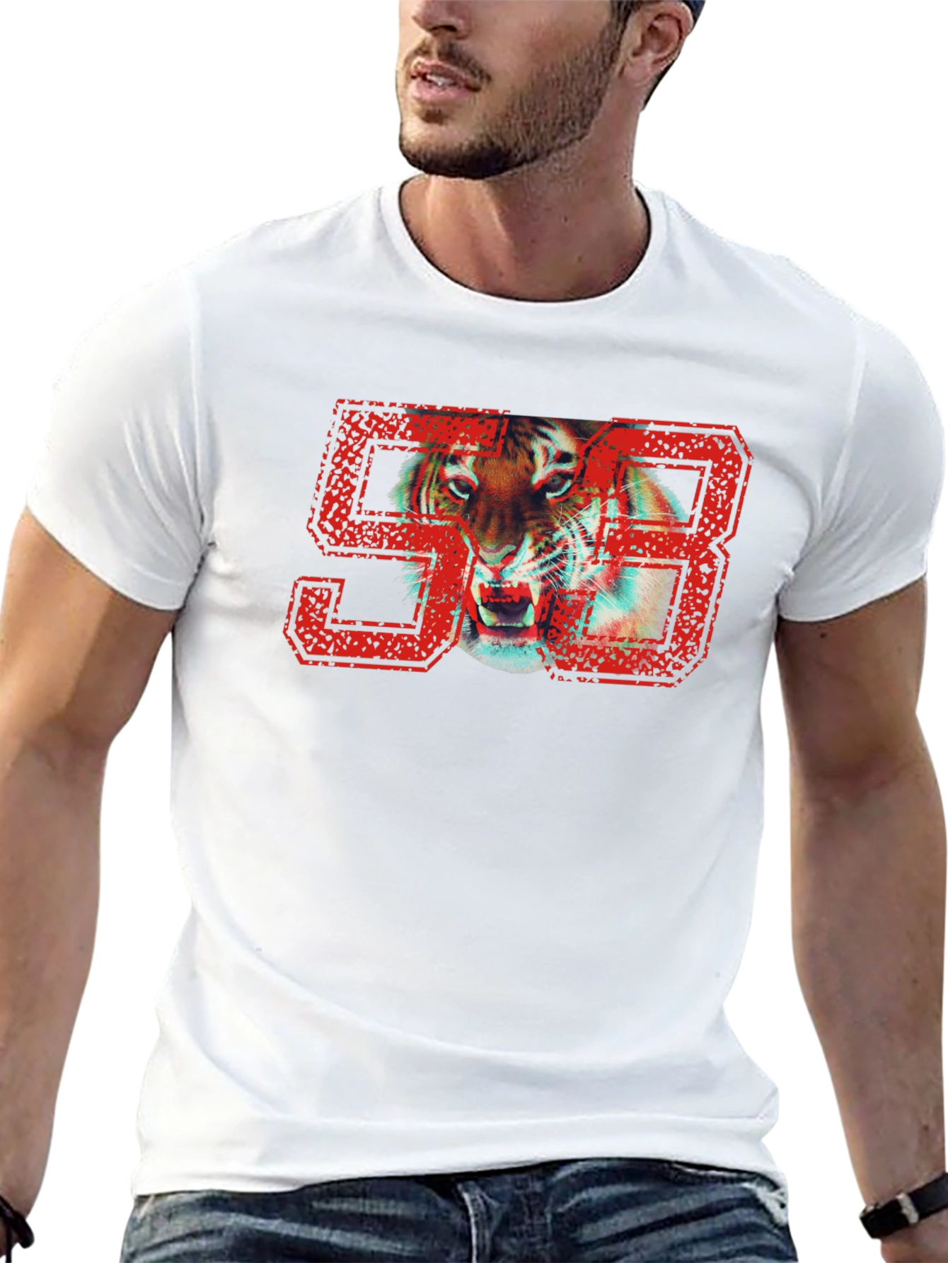 Tiger 93 Graphic Print Black T-Shirt