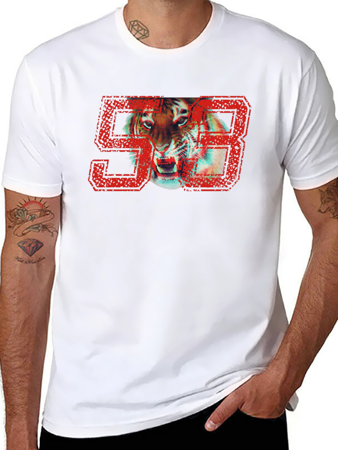 Tiger 93 Graphic Print Black T-Shirt