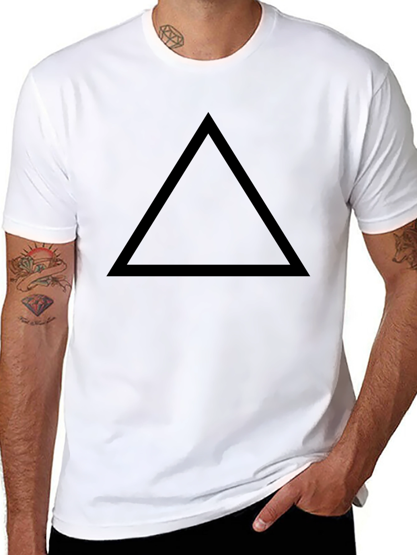Triangle Graphic Black T-Shirt - Minimalist Style