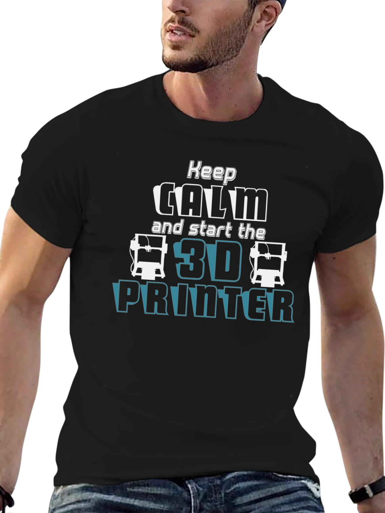 Keep Calm 3D Printer T-Shirt - Geeky Print