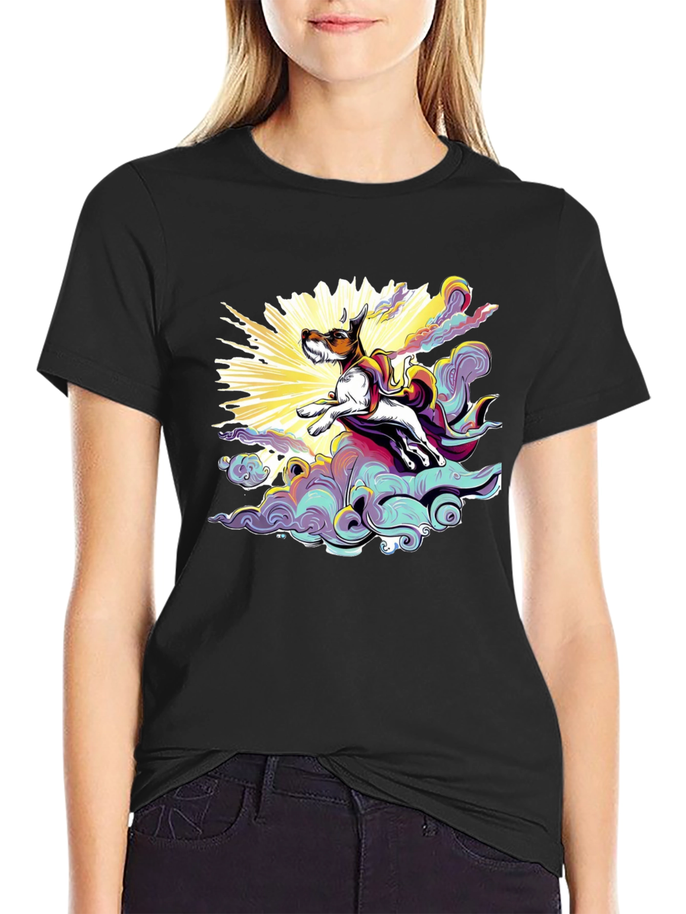 Dog Superhero T-Shirt - Black Cotton Tee
