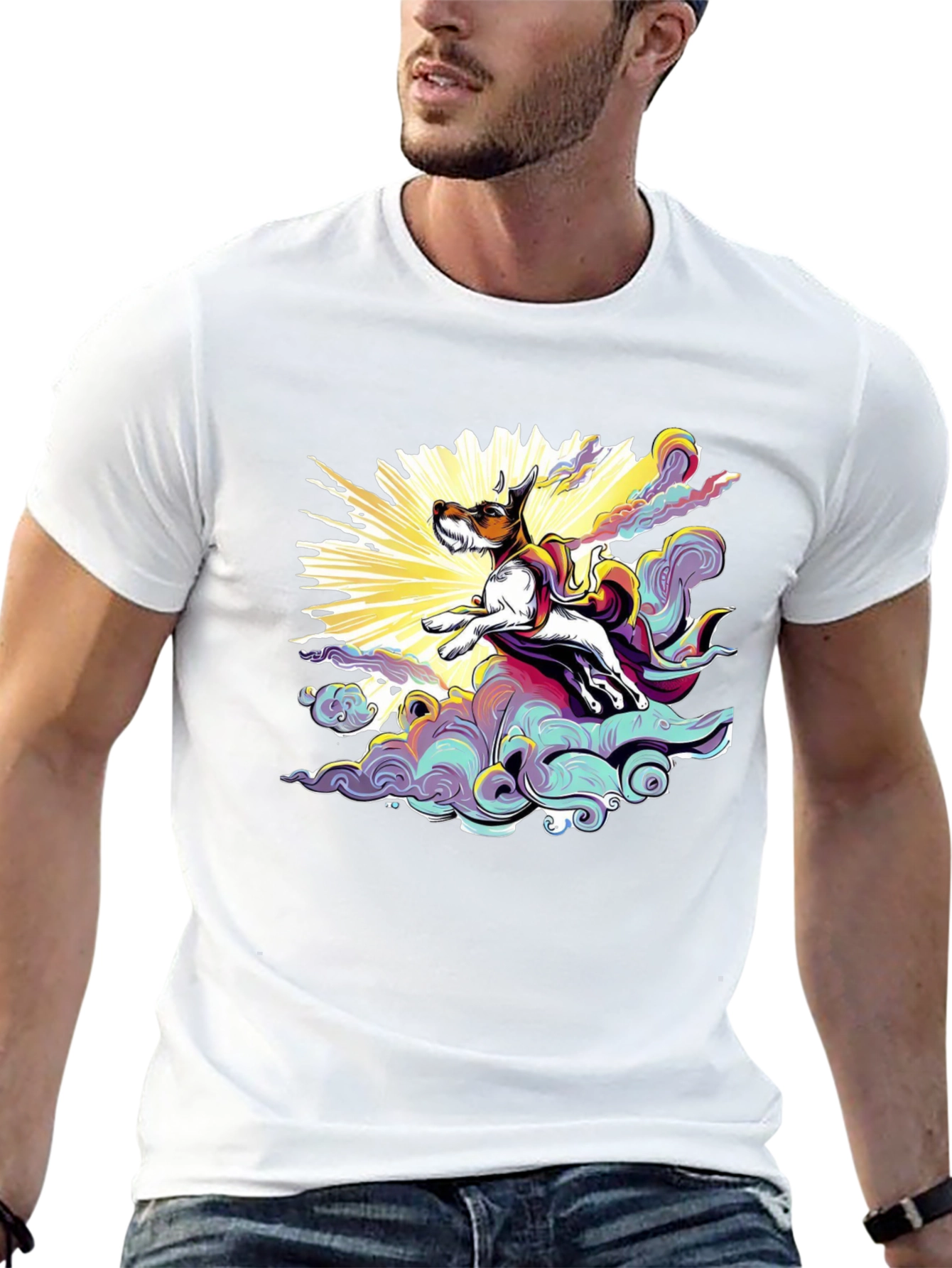 Dog Superhero T-Shirt - Black Cotton Tee