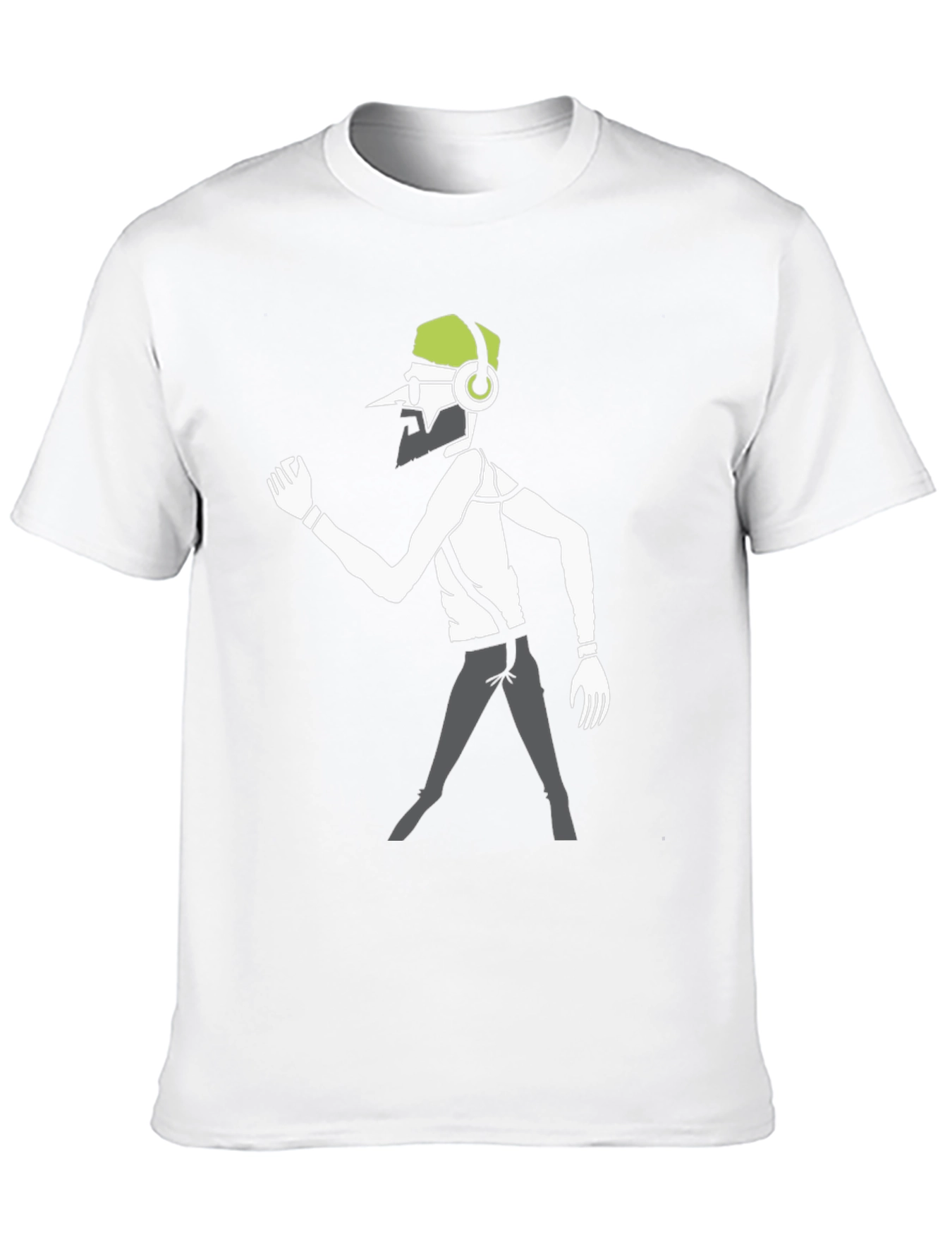 Funky DJ Graphic Tee - Black Cotton Casual Wear