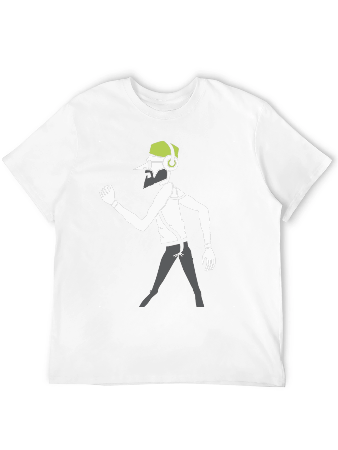 Funky DJ Graphic Tee - Black Cotton Casual Wear