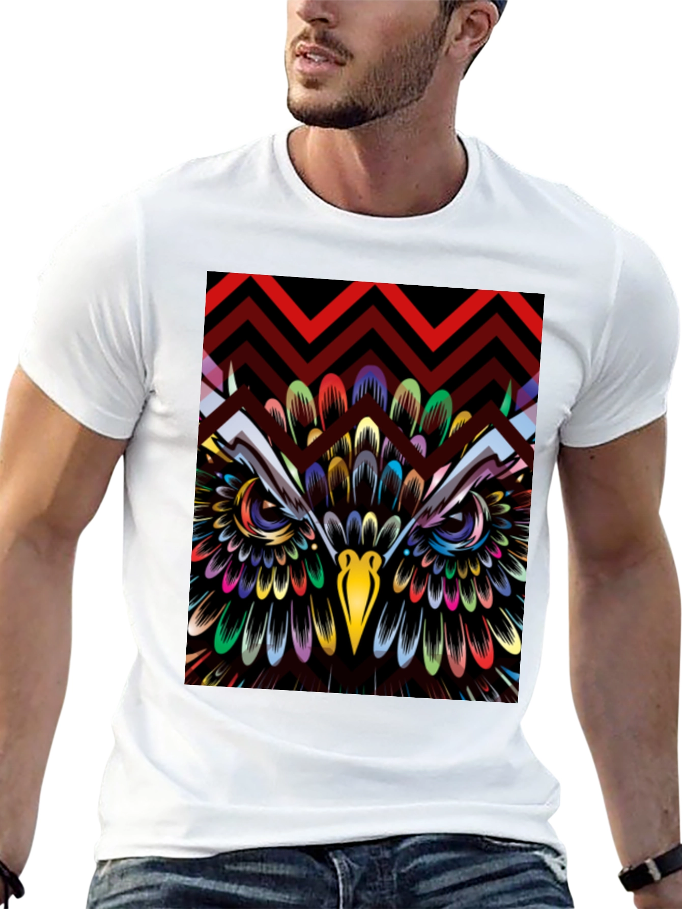Vibrant Owl Graphic Tee - Artistic Design