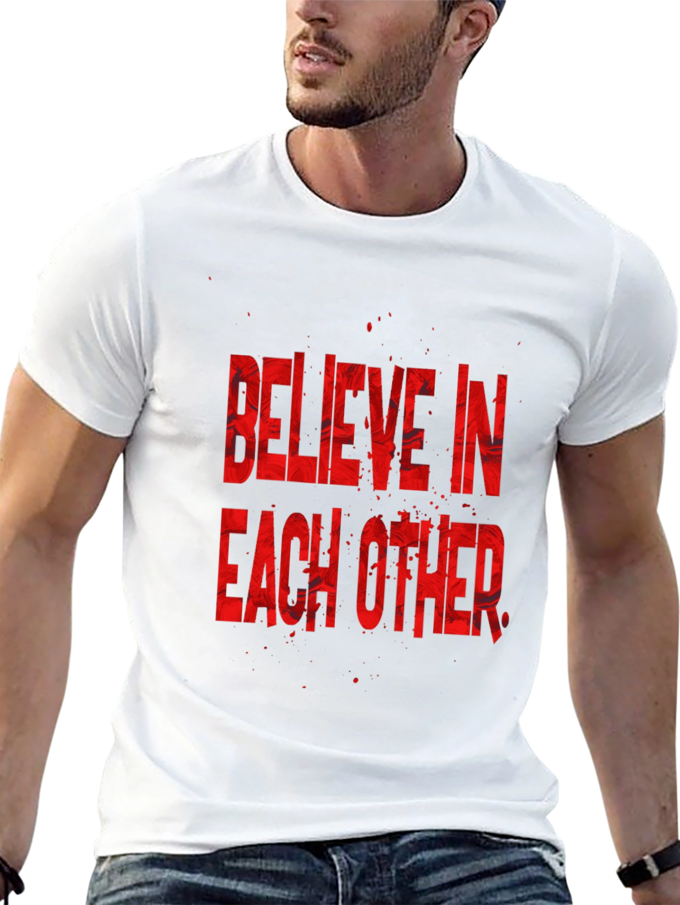 Believe In Each Other Graphic T-Shirt - Black