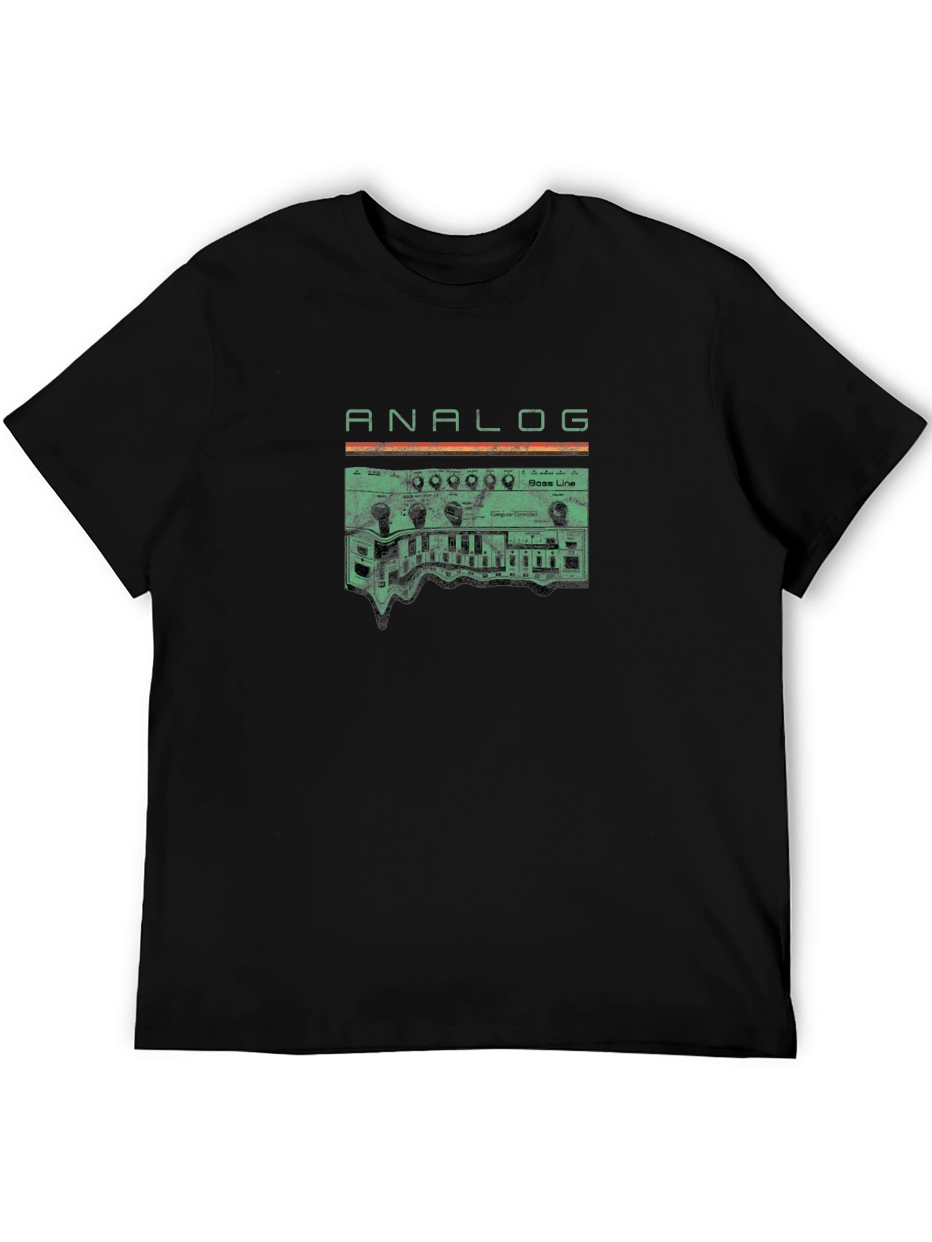 Analog Synth Graphic T-Shirt - Black