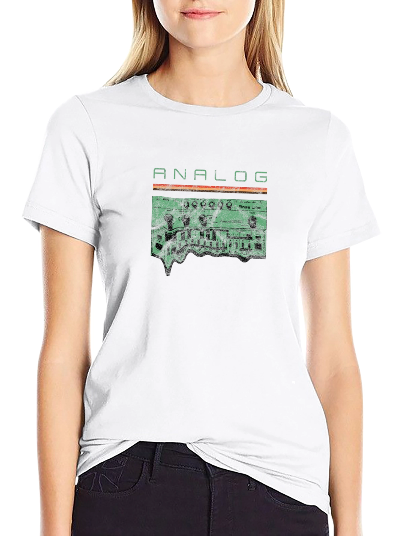 Analog Synth Graphic T-Shirt - Black