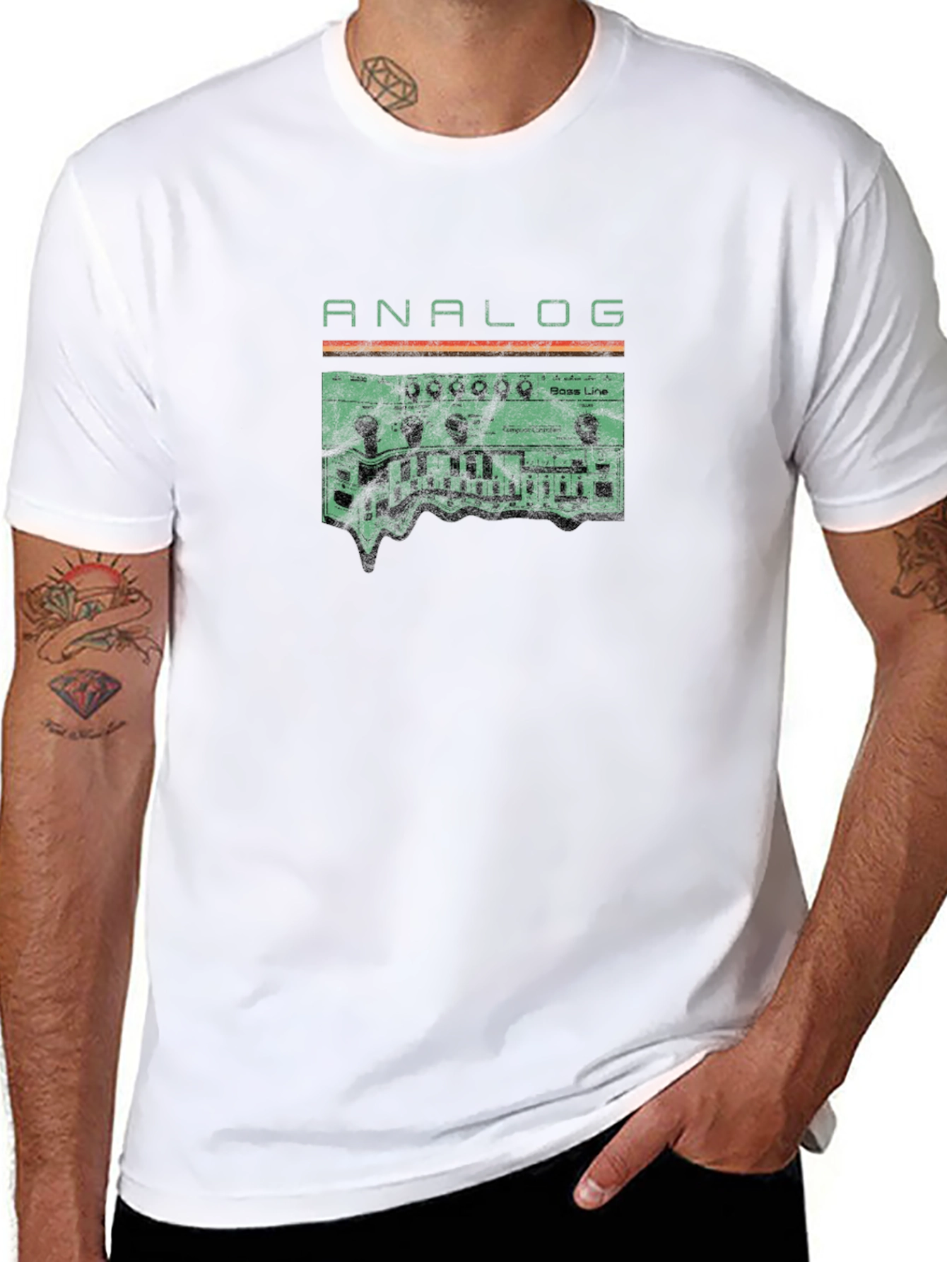 Analog Synth Graphic T-Shirt - Black