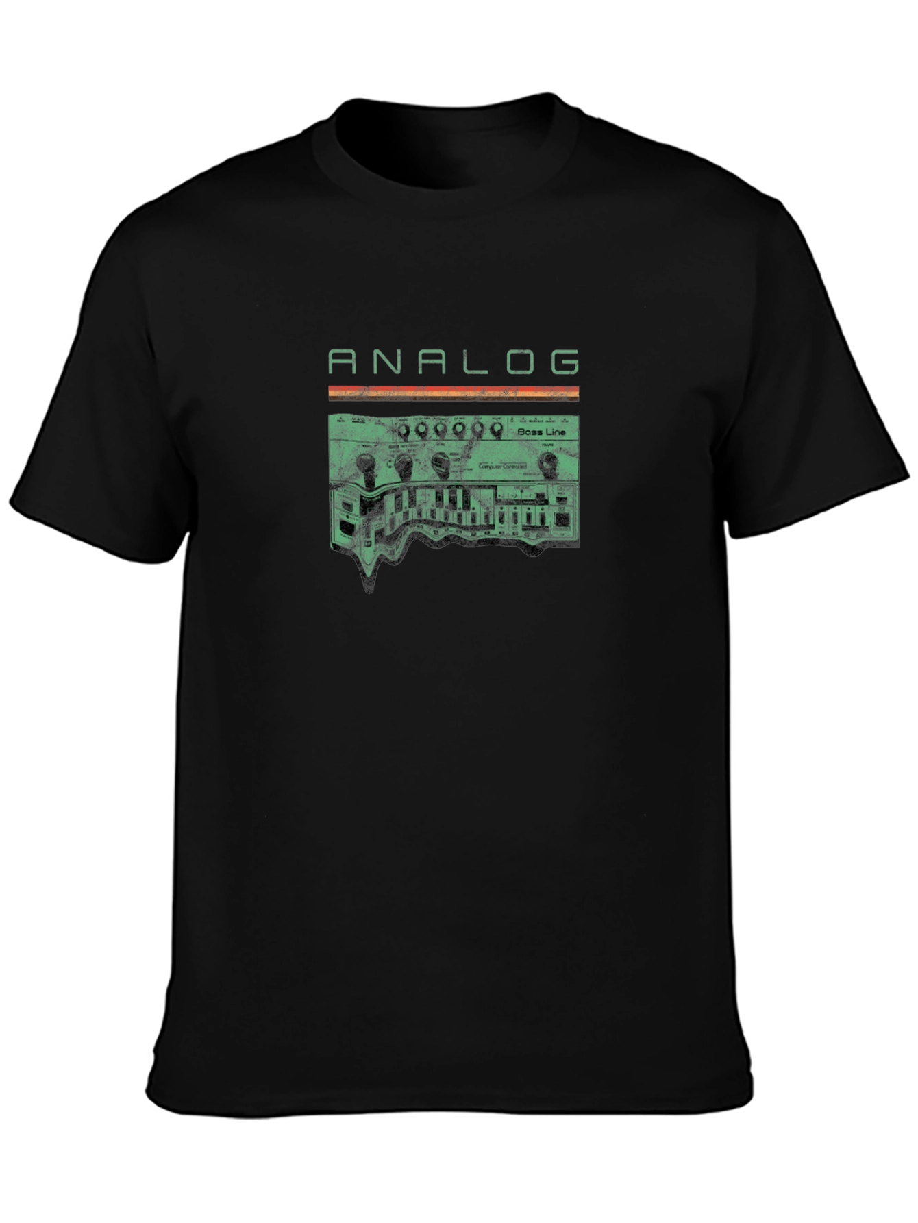Analog Synth Graphic T-Shirt - Black