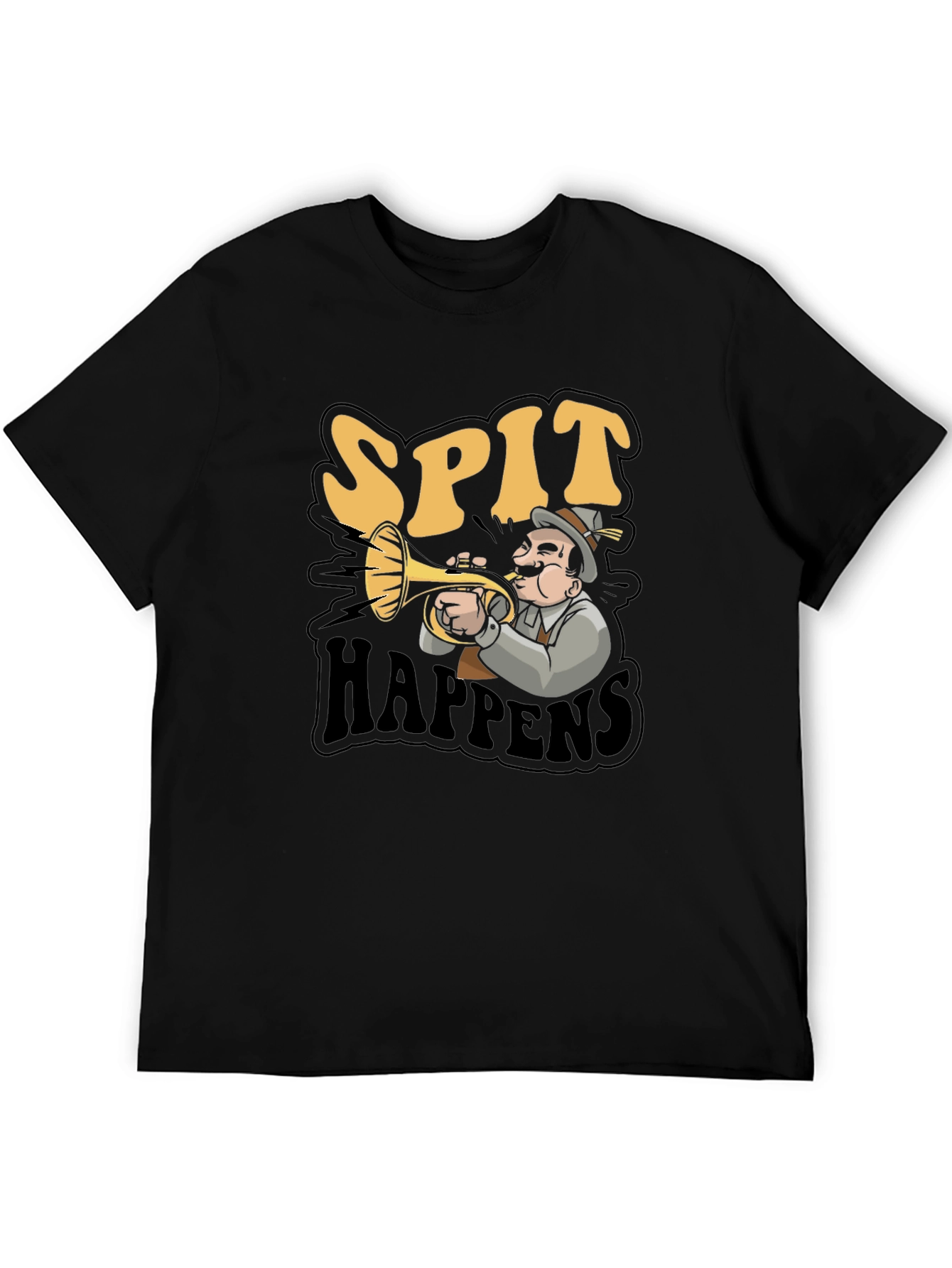 Spit Happens Trumpet Graphic T-Shirt