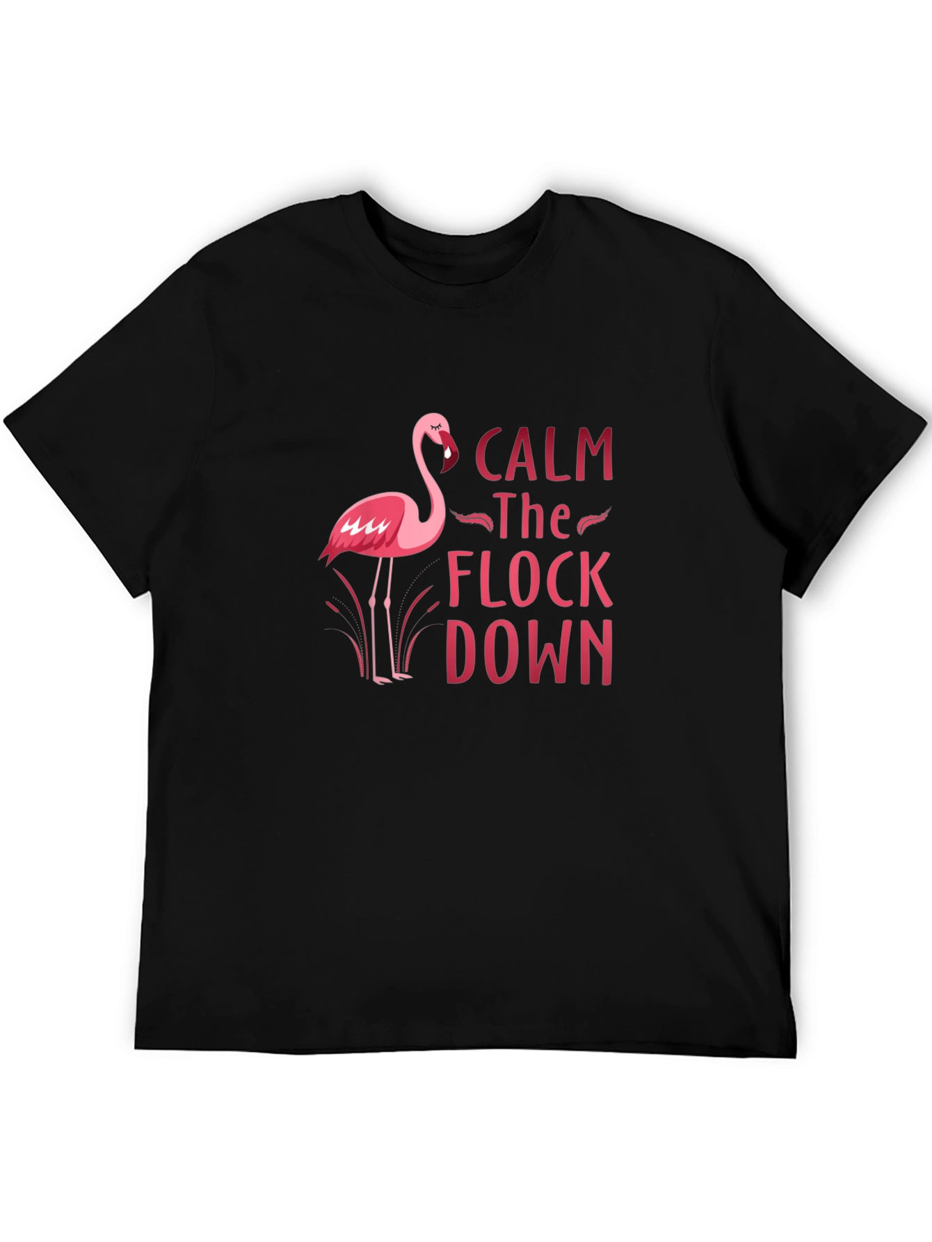 Calm the Flock Down Flamingo Graphic Tee