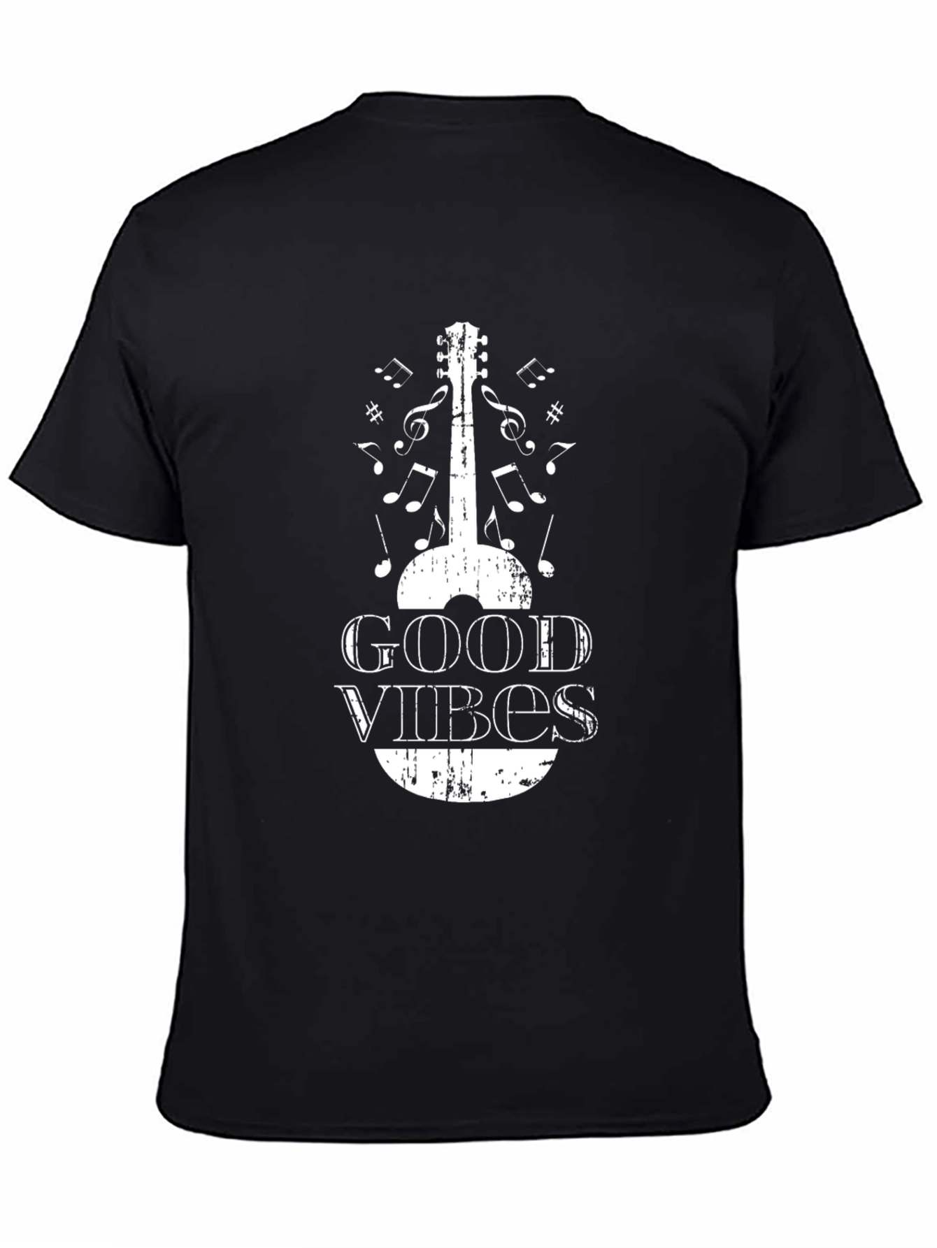Good Vibes Guitar Graphic T-Shirt - Black