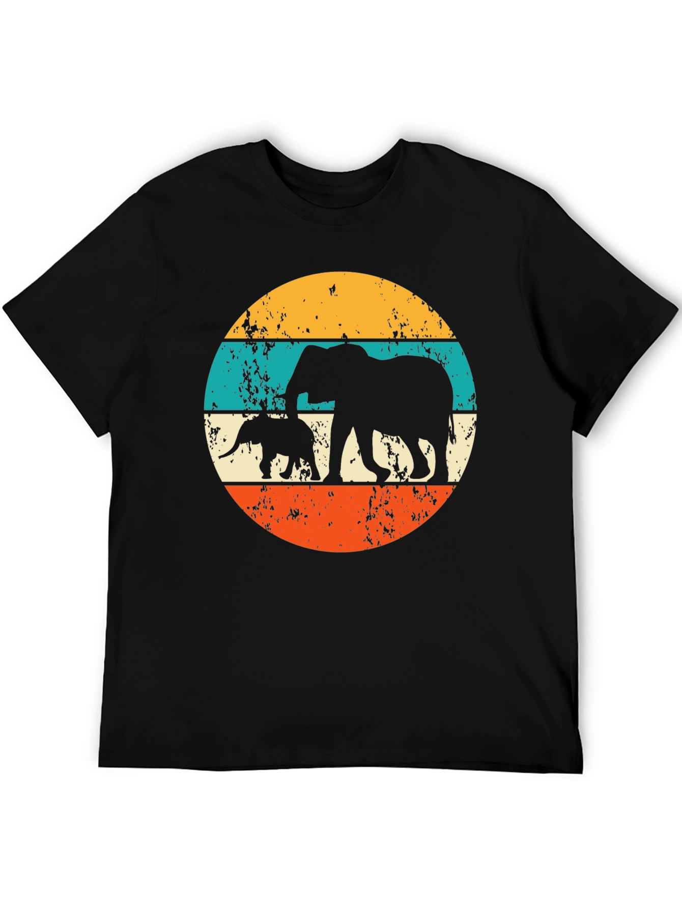 Retro Elephant Silhouette T-Shirt