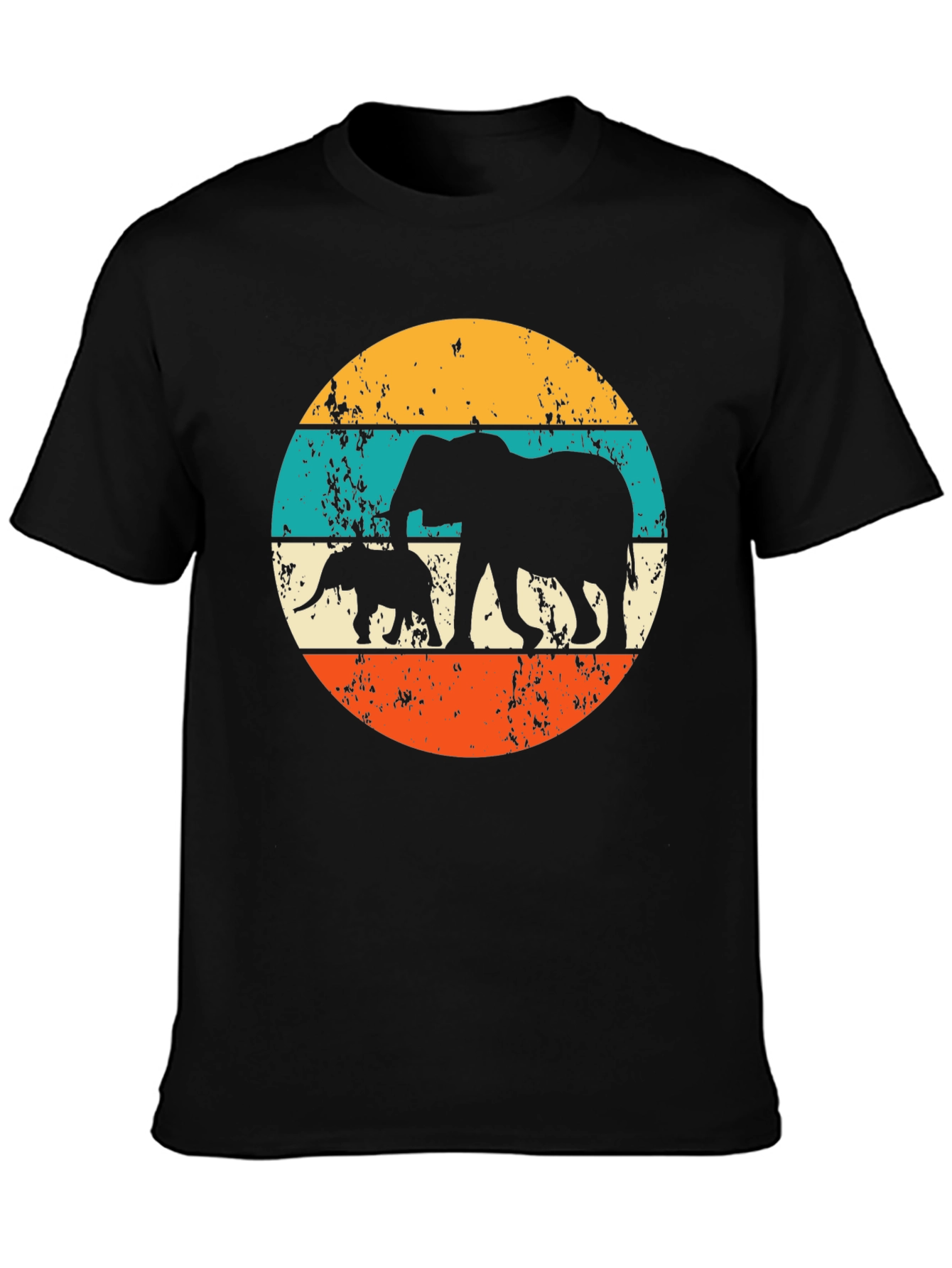 Retro Elephant Silhouette T-Shirt