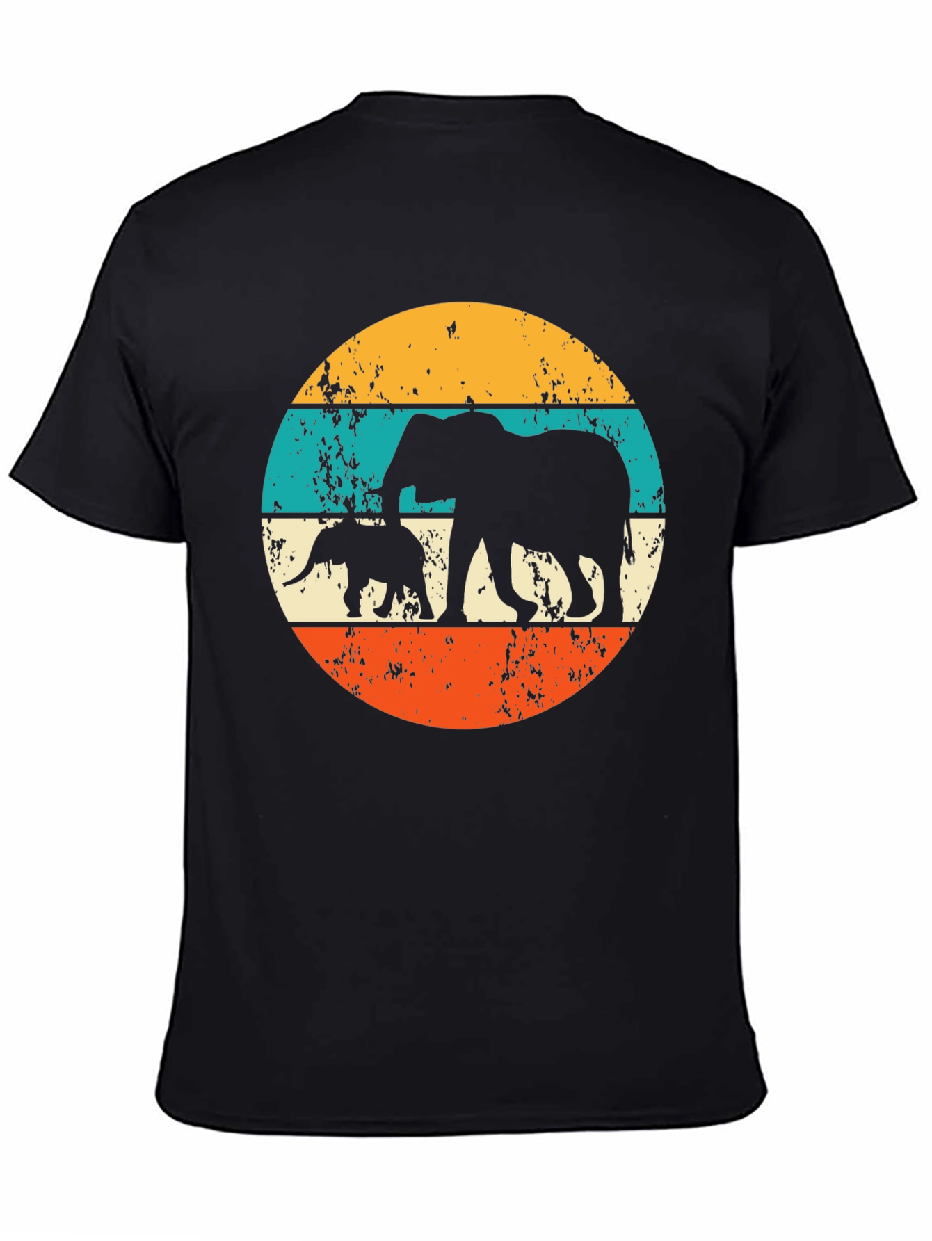 Retro Elephant Silhouette T-Shirt