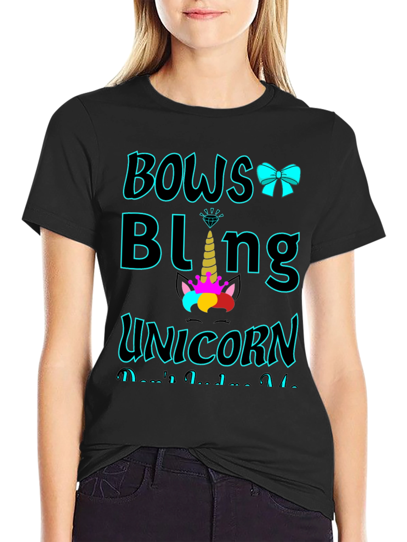 Bows Bling Unicorn Graphic Tee
