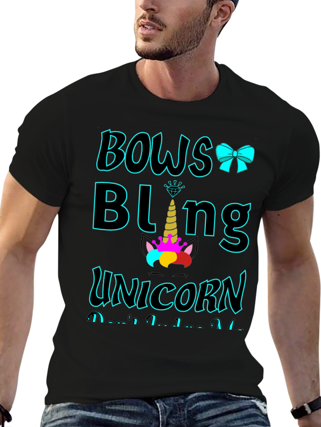 Bows Bling Unicorn Graphic Tee