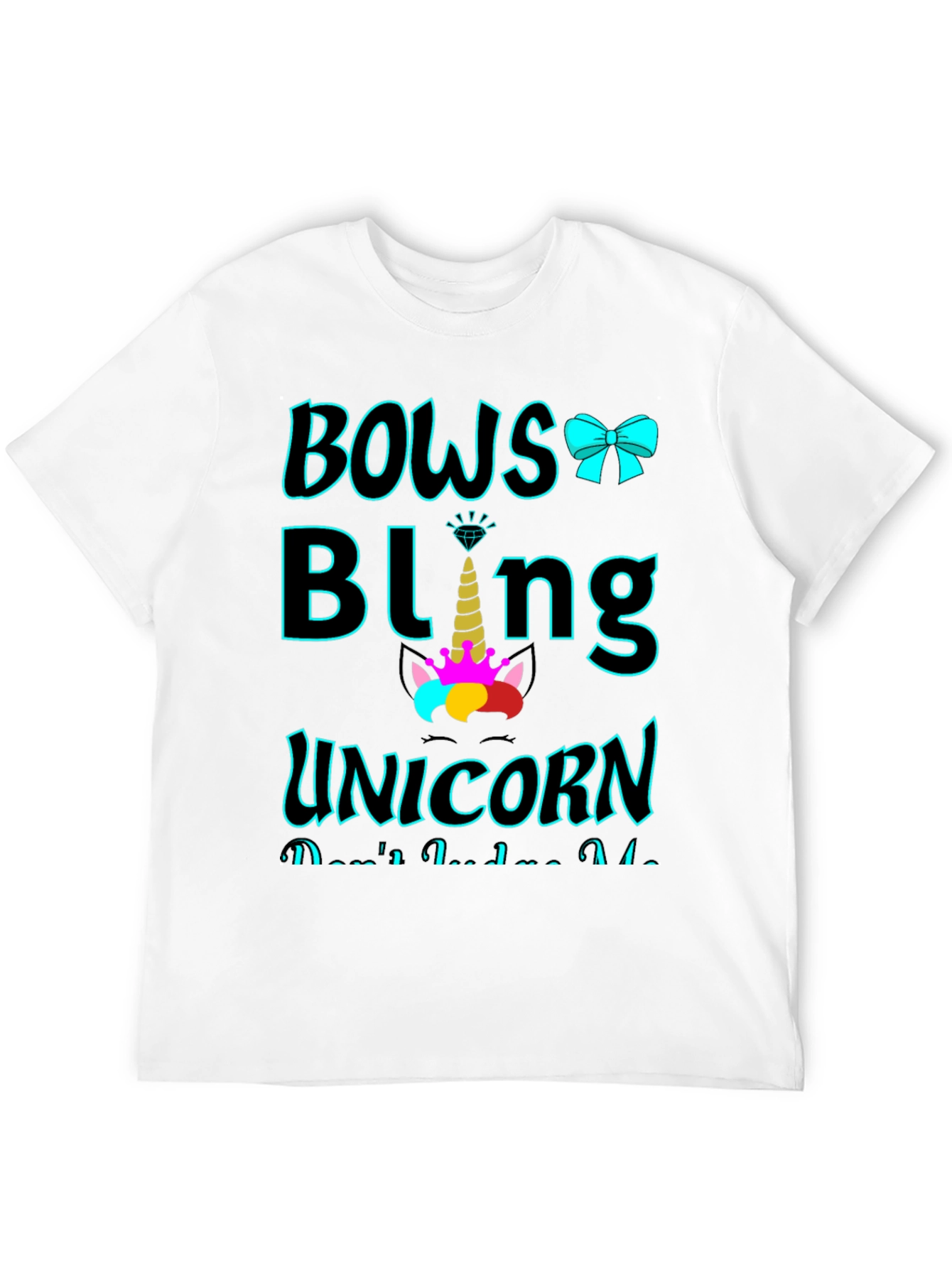 Bows Bling Unicorn Graphic Tee