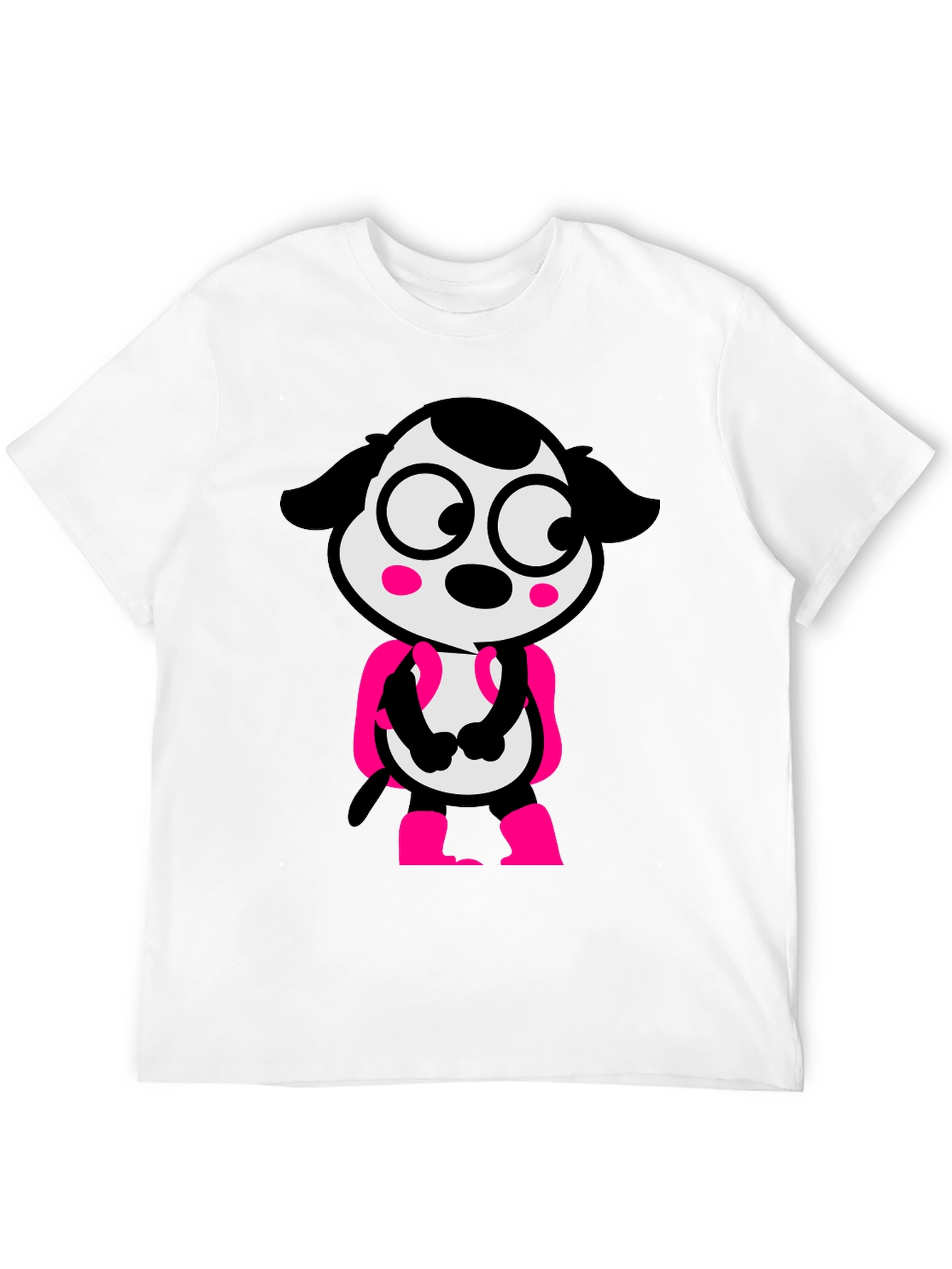 Cartoon Dog Graphic Tee - Black