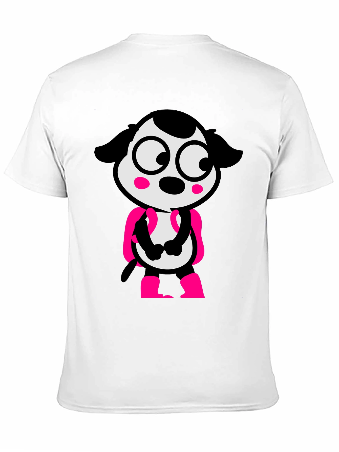 Cartoon Dog Graphic Tee - Black