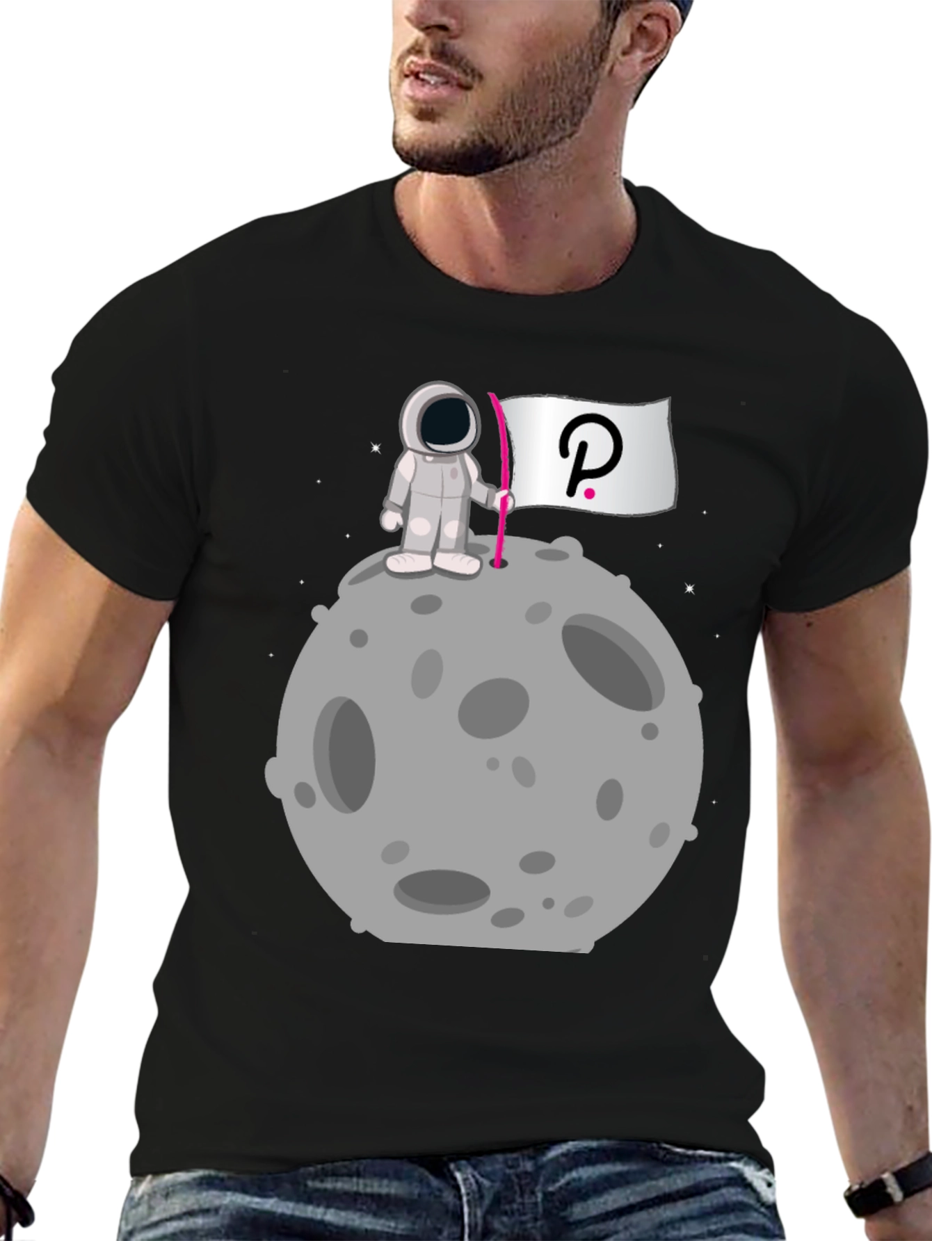 Astronaut on Moon Polkadot T-Shirt
