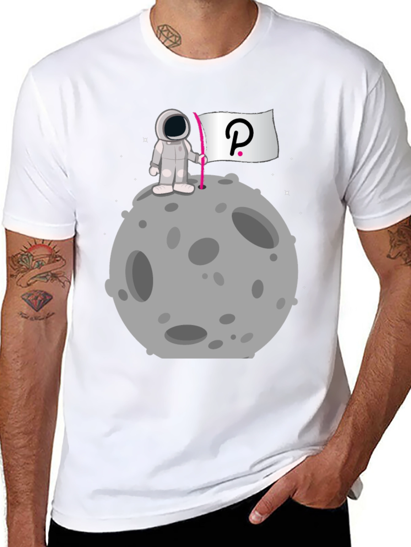 Astronaut on Moon Polkadot T-Shirt