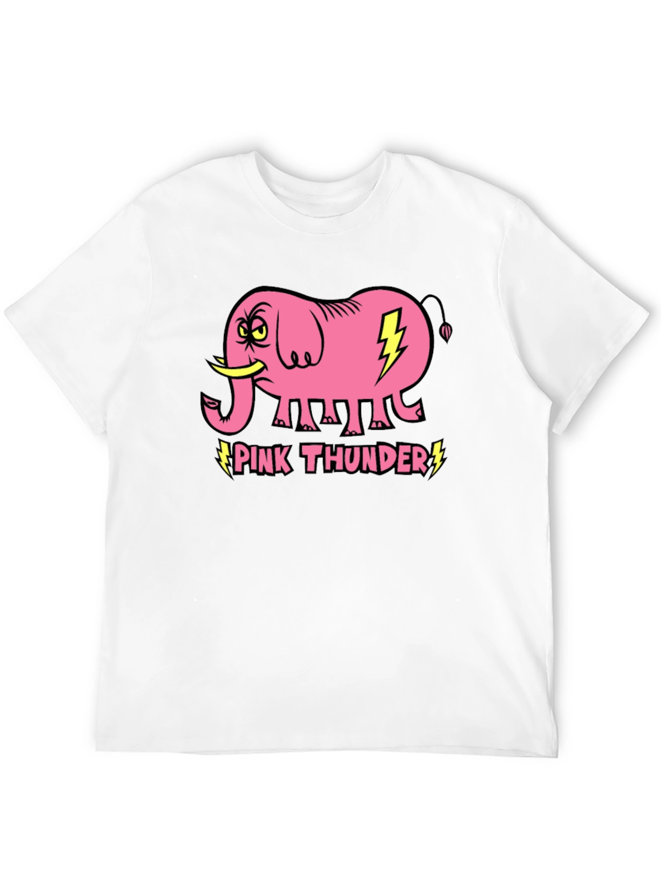 Pink Thunder Elephant Graphic T-Shirt