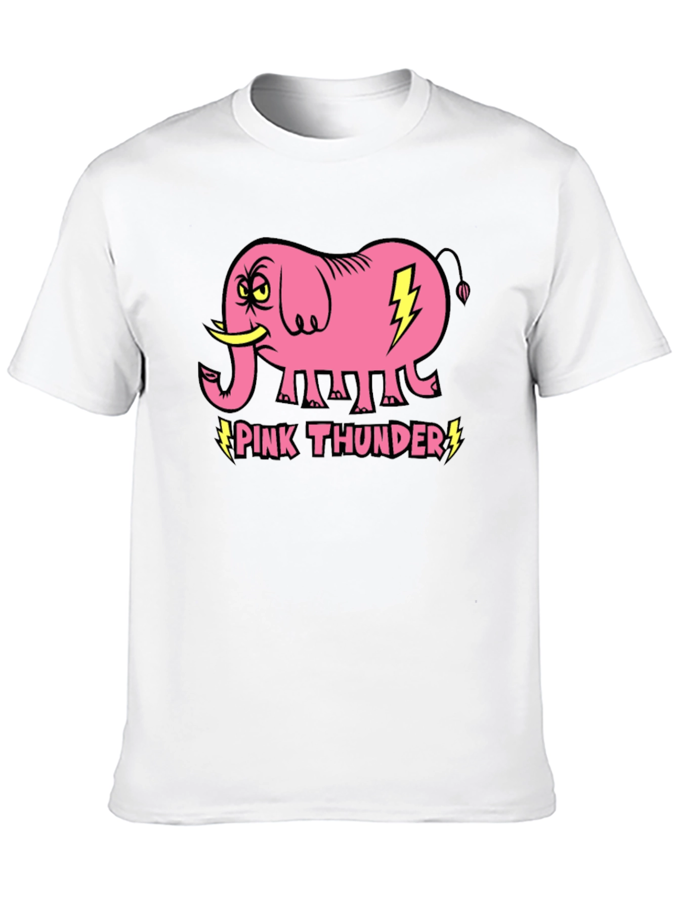 Pink Thunder Elephant Graphic T-Shirt