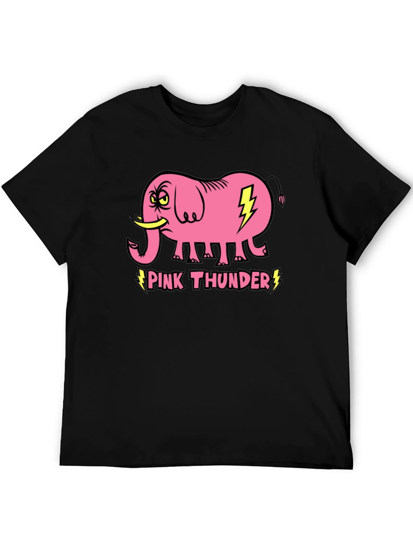 Pink Thunder Elephant Graphic T-Shirt