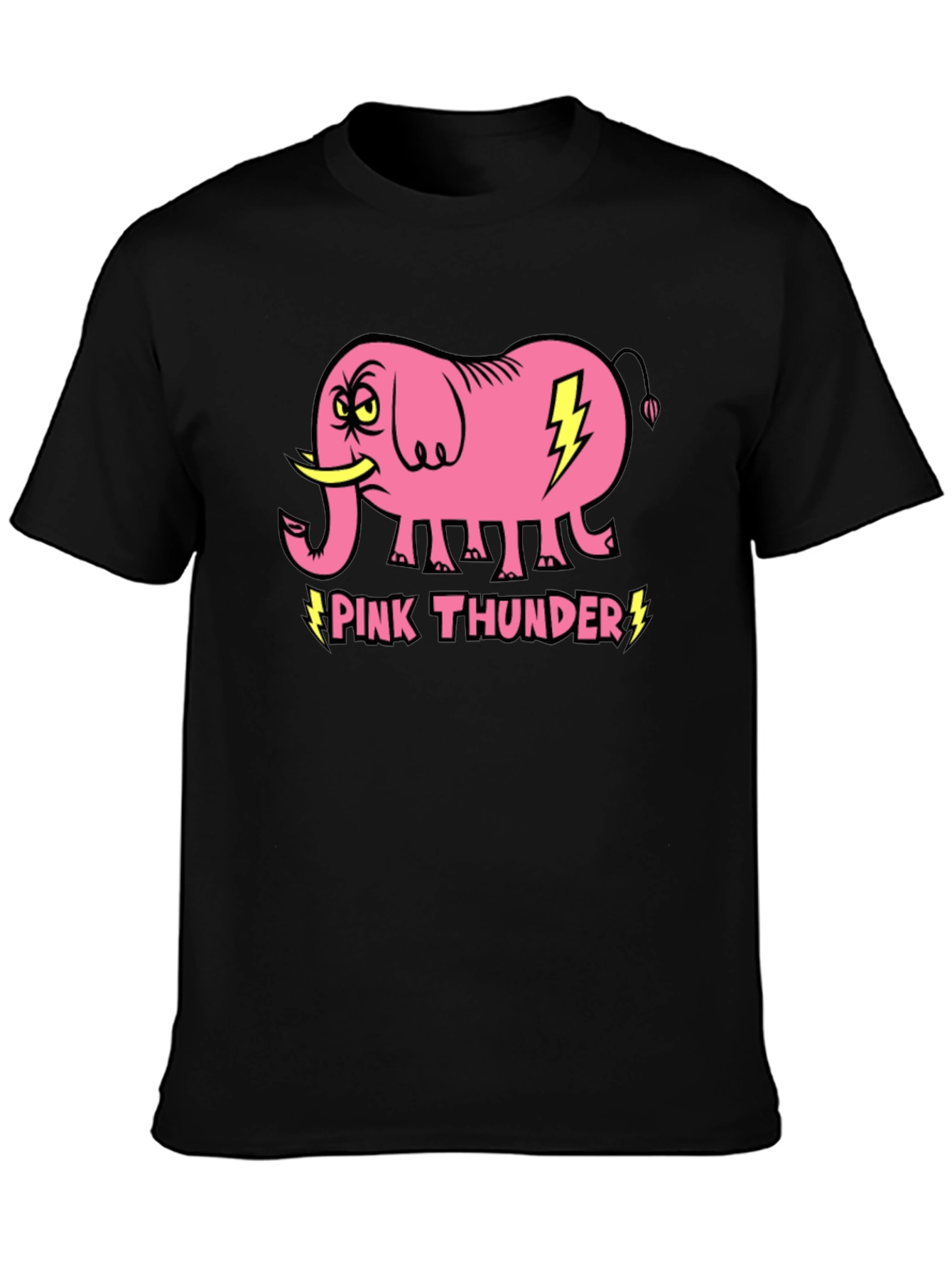 Pink Thunder Elephant Graphic T-Shirt