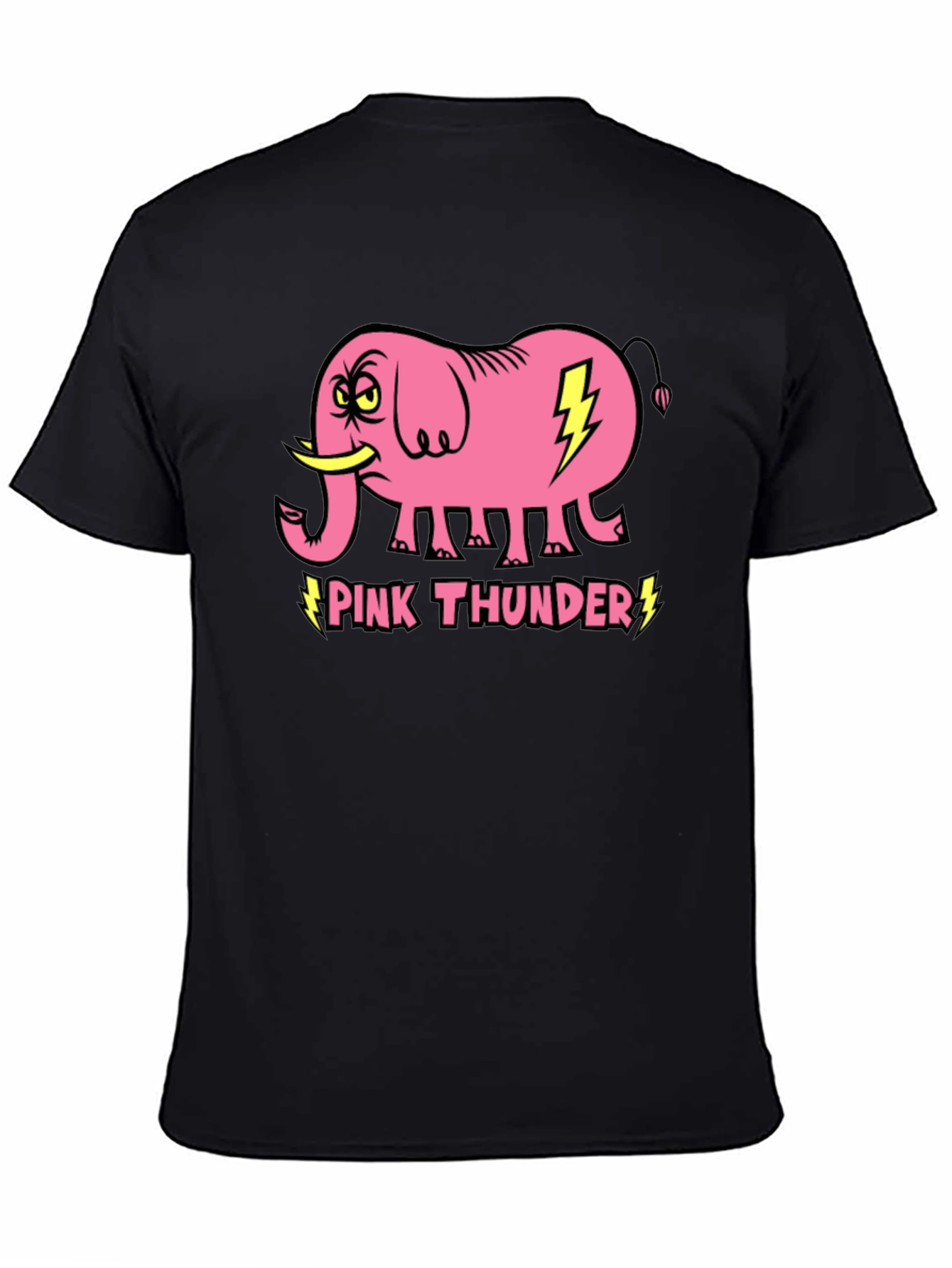 Pink Thunder Elephant Graphic T-Shirt