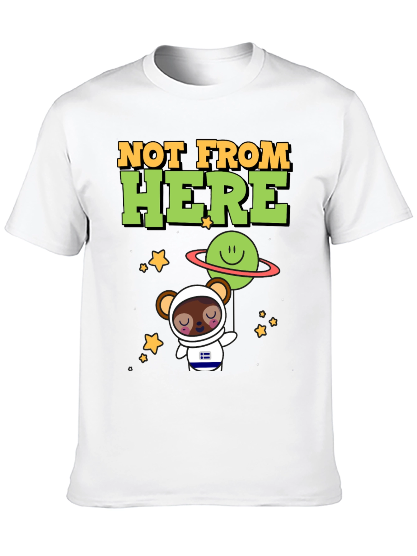 Not From Here Bear Astronaut Graphic T-Shirt