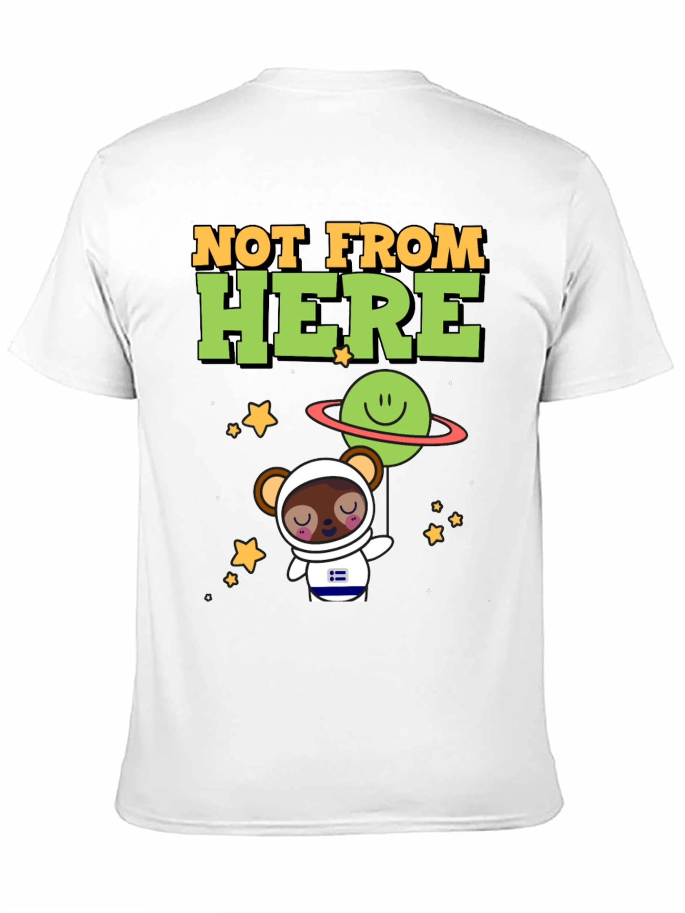 Not From Here Bear Astronaut Graphic T-Shirt