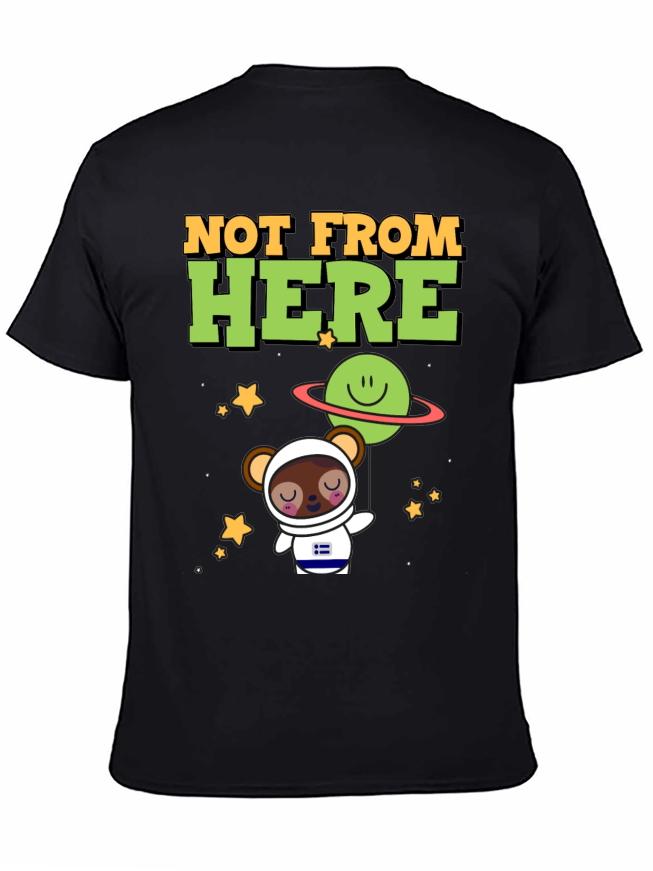 Not From Here Bear Astronaut Graphic T-Shirt